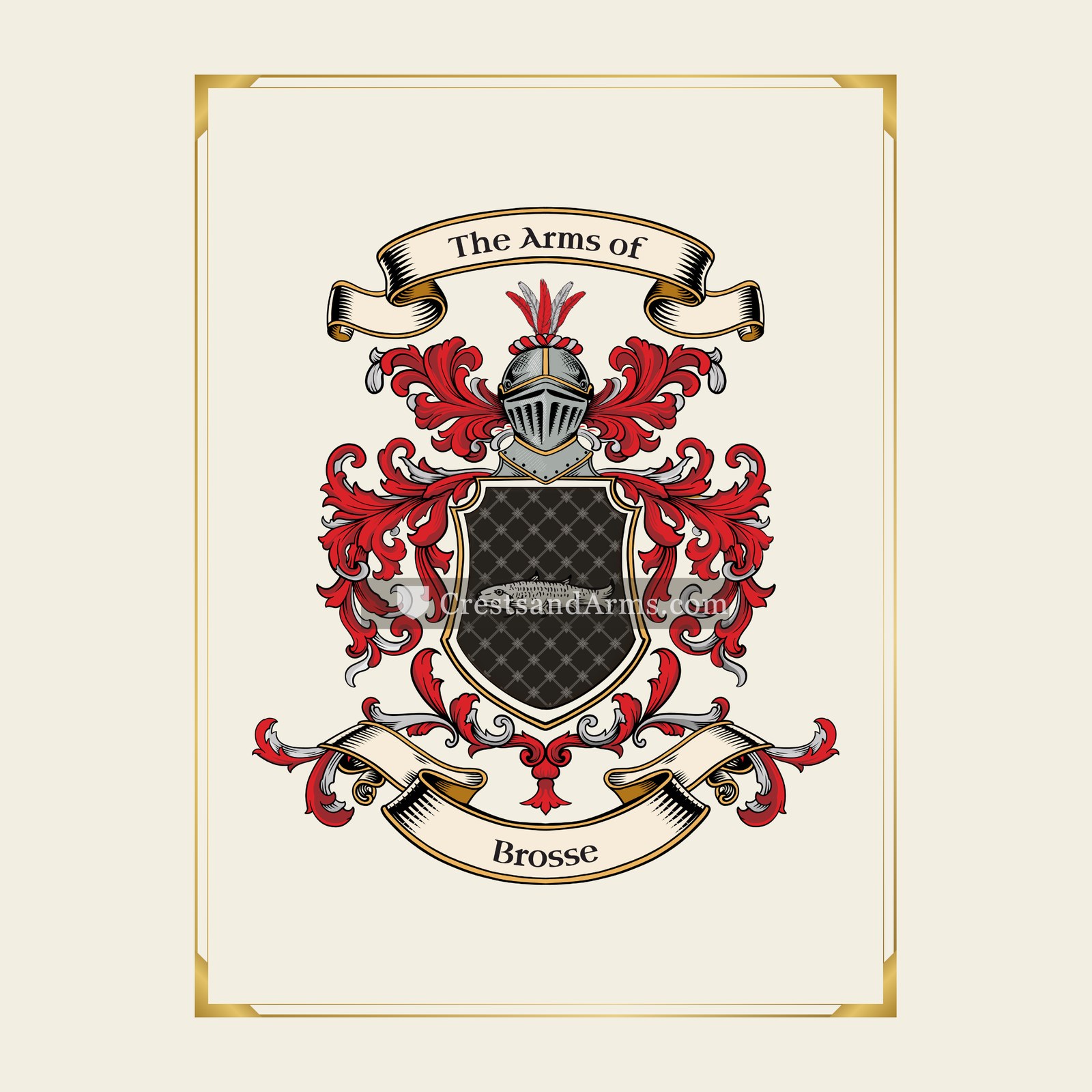 With gold border