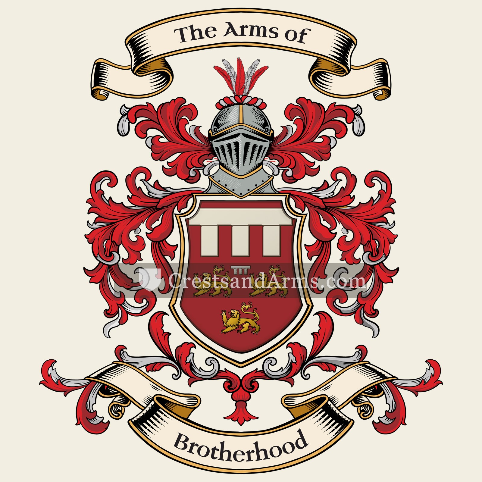 The Brotherhood coat of arms, drawn from the recorded blazon