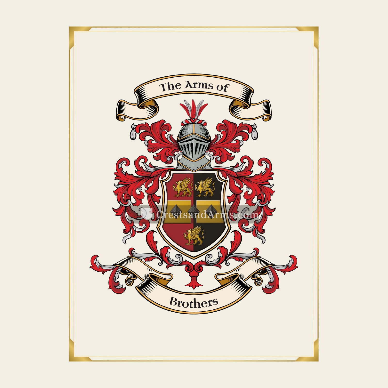 With gold border