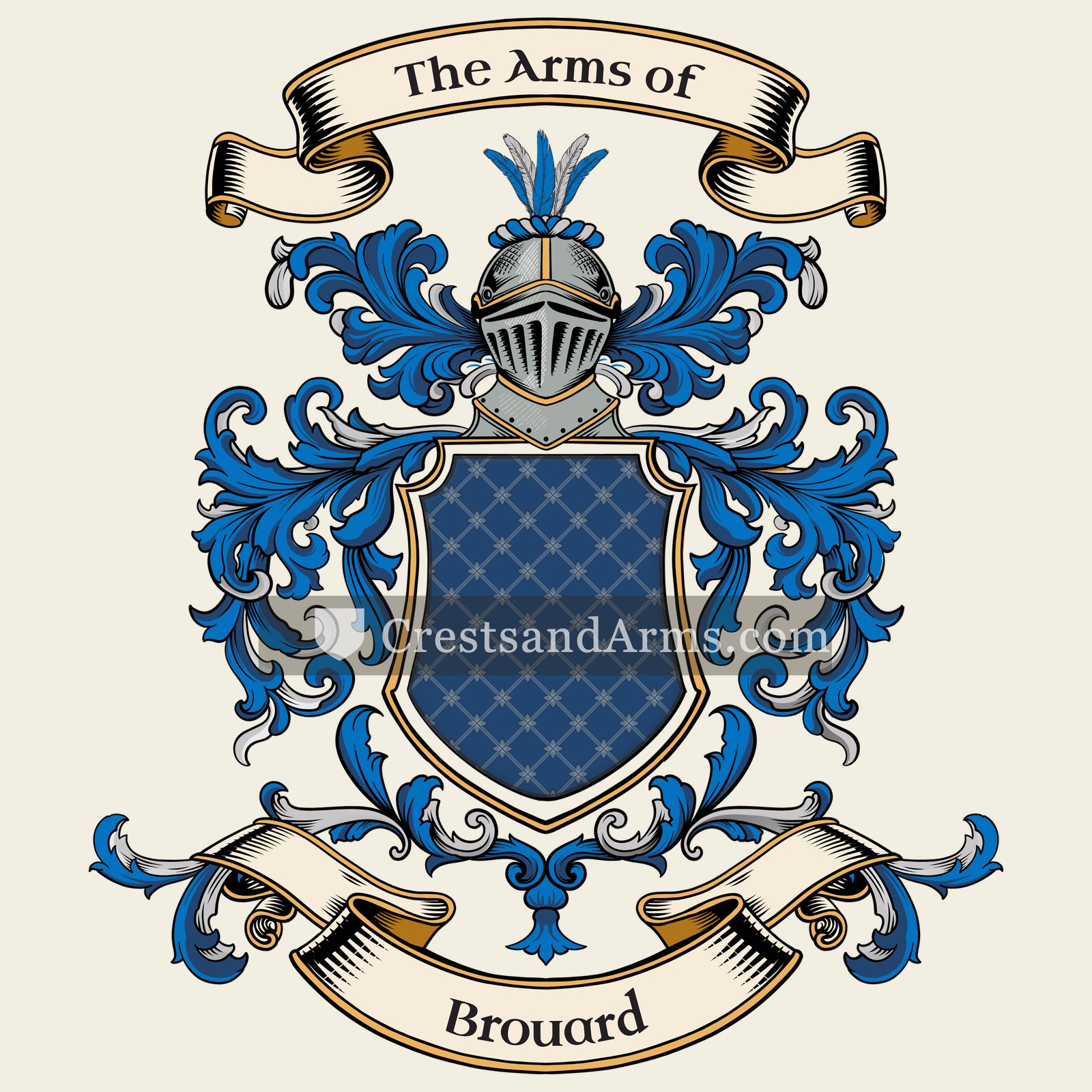 The Brouard coat of arms, drawn from the recorded blazon