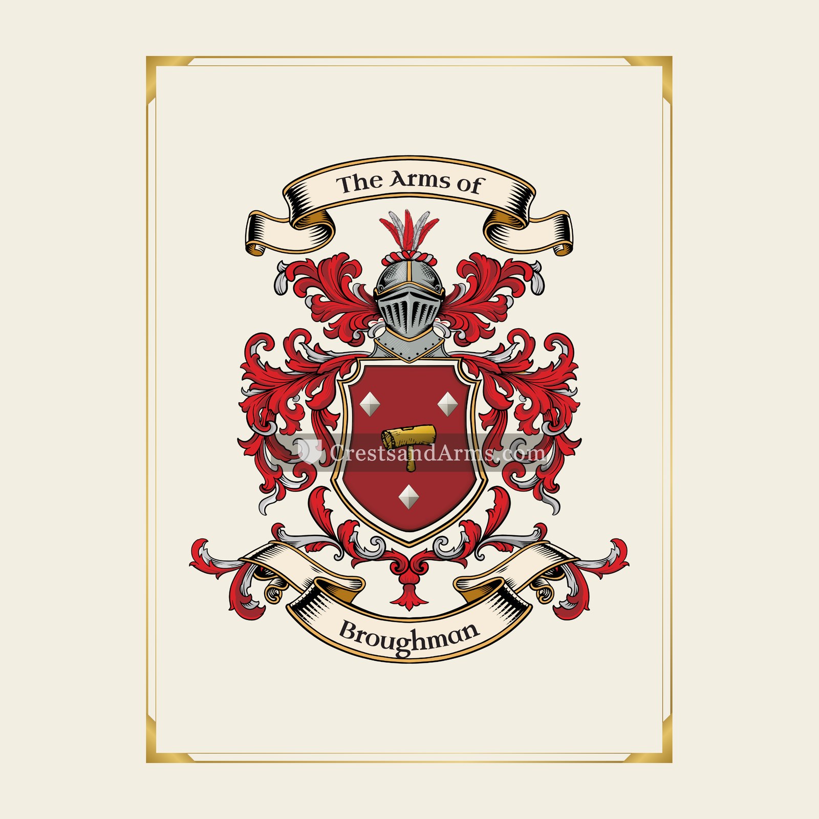 With gold border