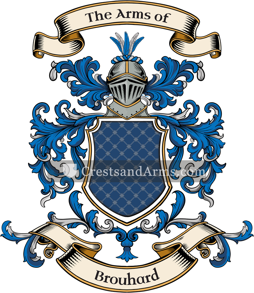 The Brouhard coat of arms, drawn from the recorded blazon