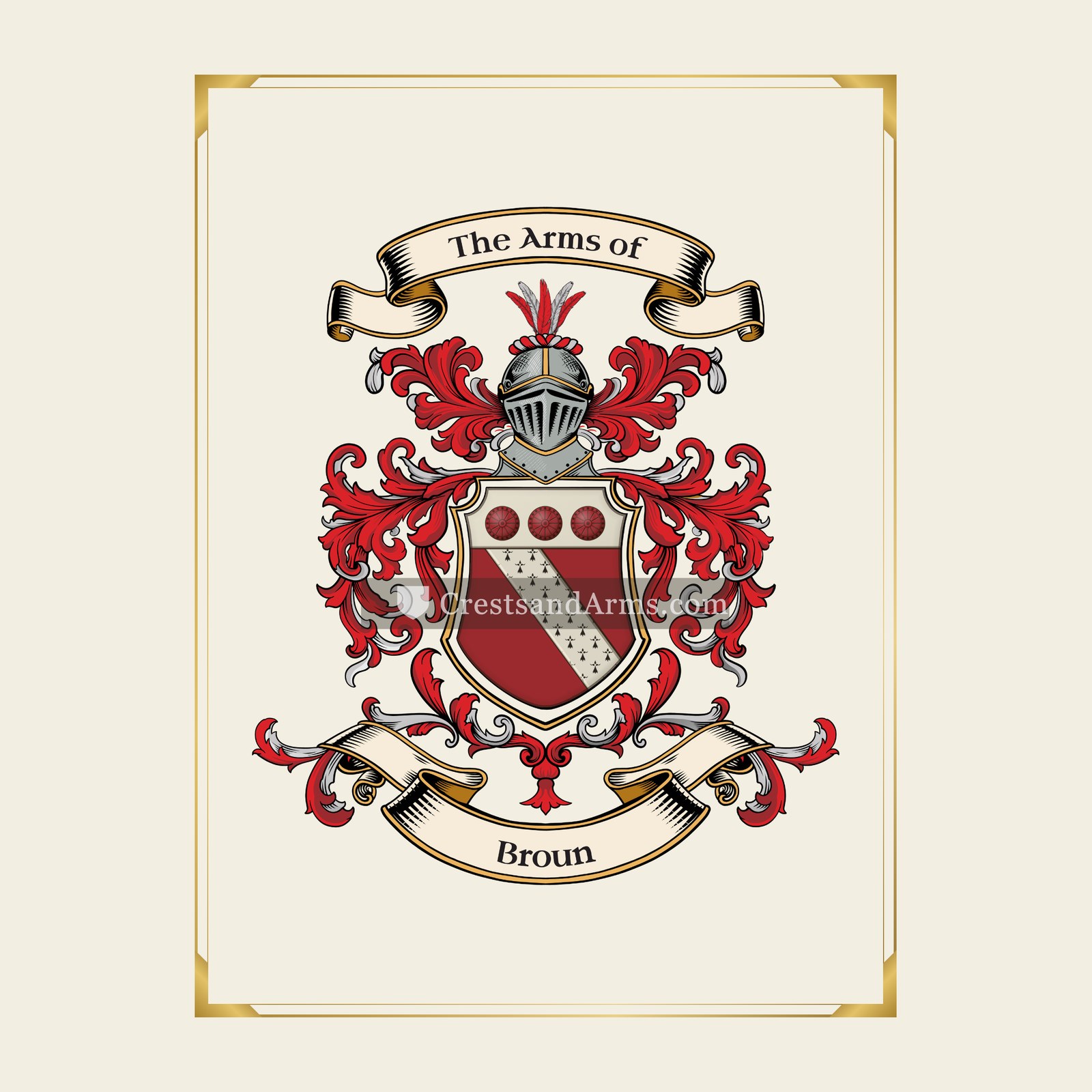 With gold border