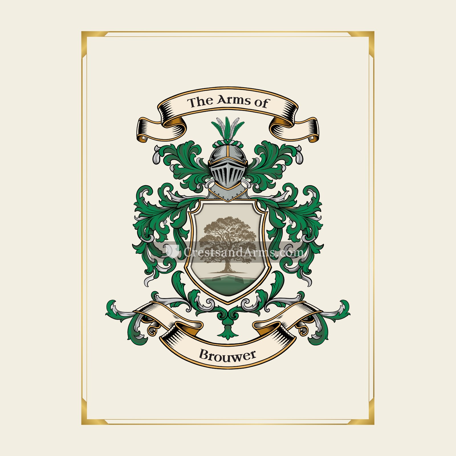 With gold border