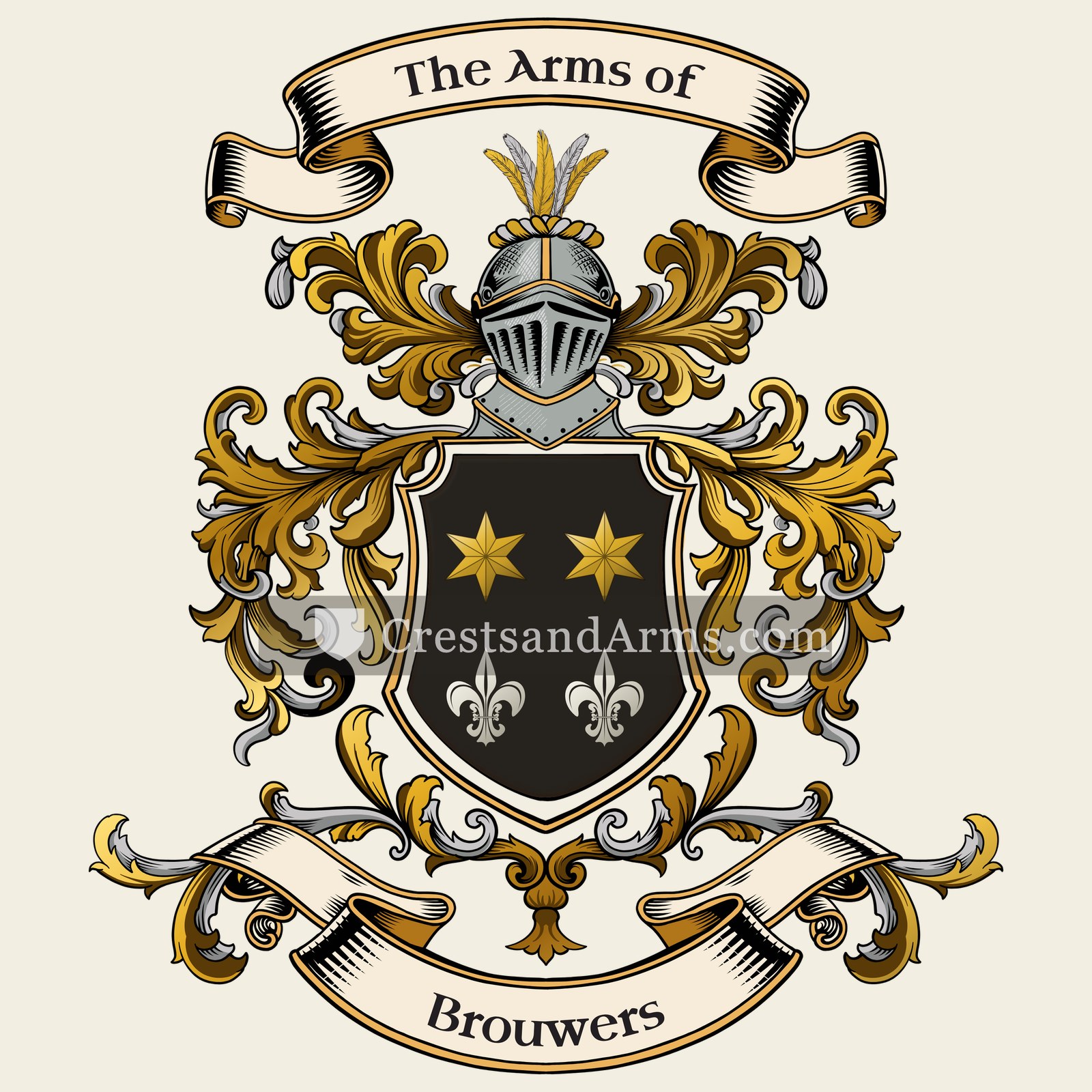 The Brouwers coat of arms, drawn from the recorded blazon