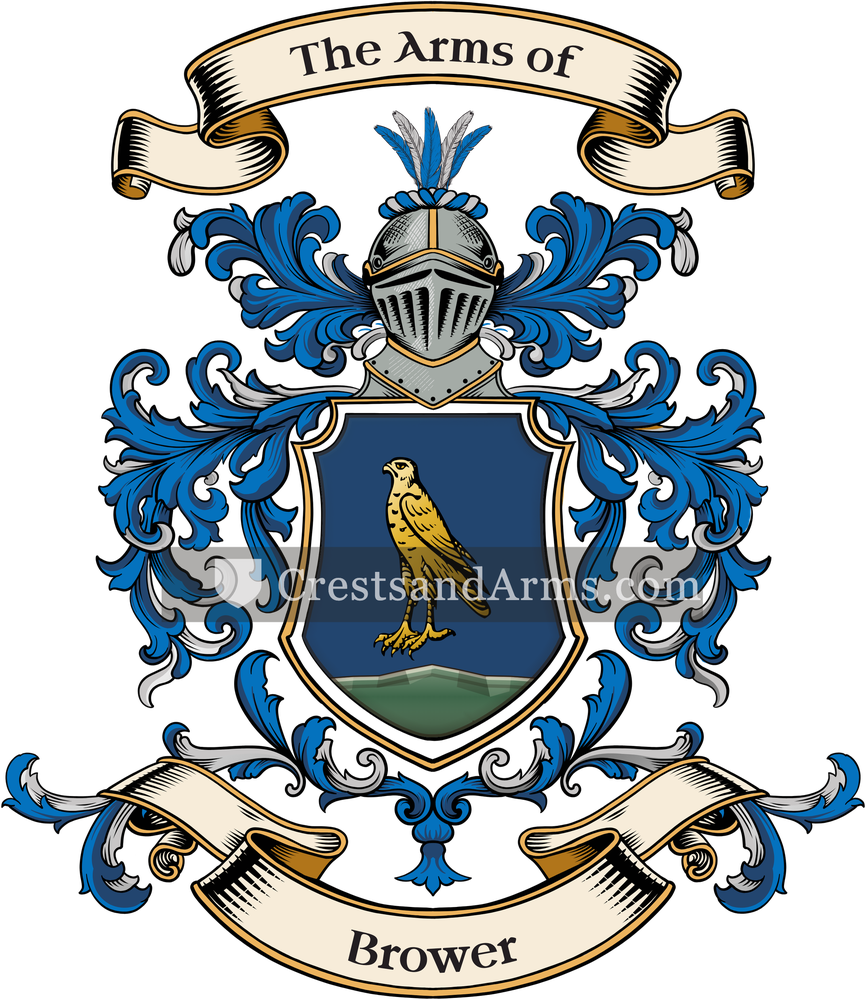 The Brower coat of arms, drawn from the recorded blazon