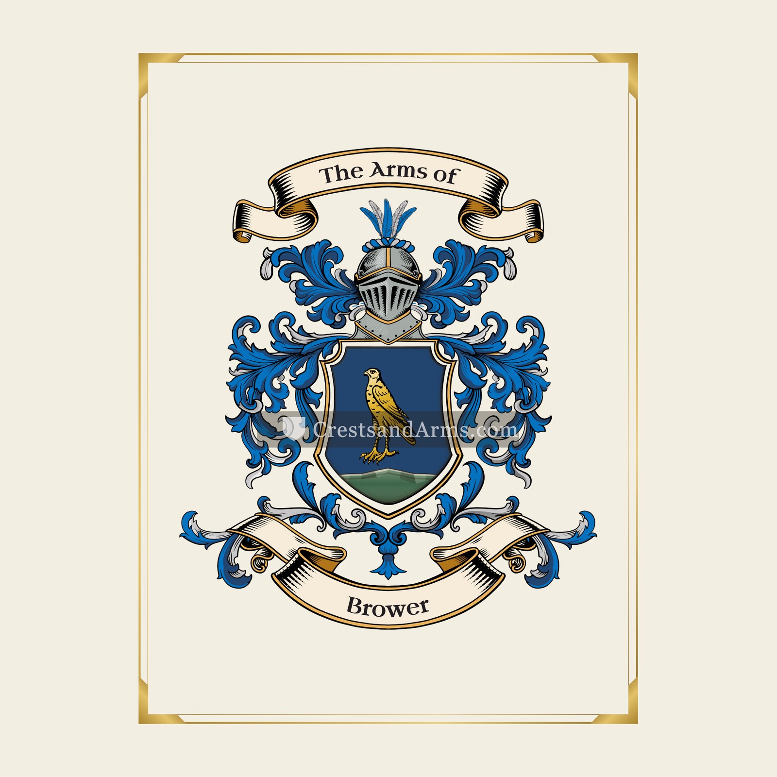 With gold border