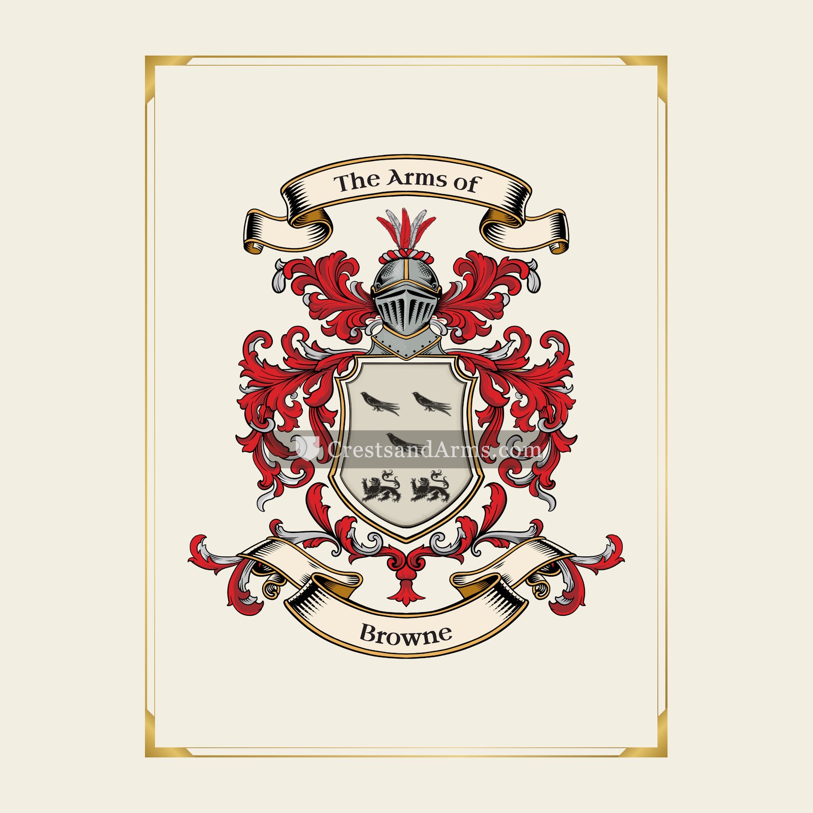With gold border
