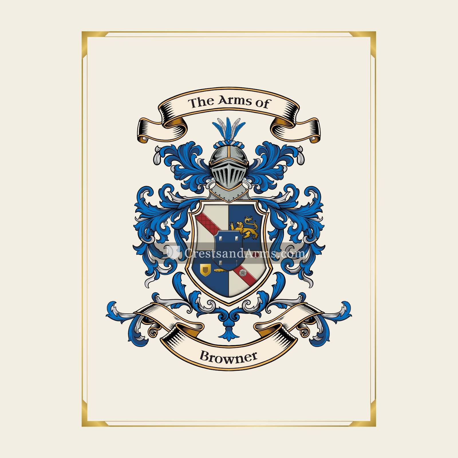 With gold border