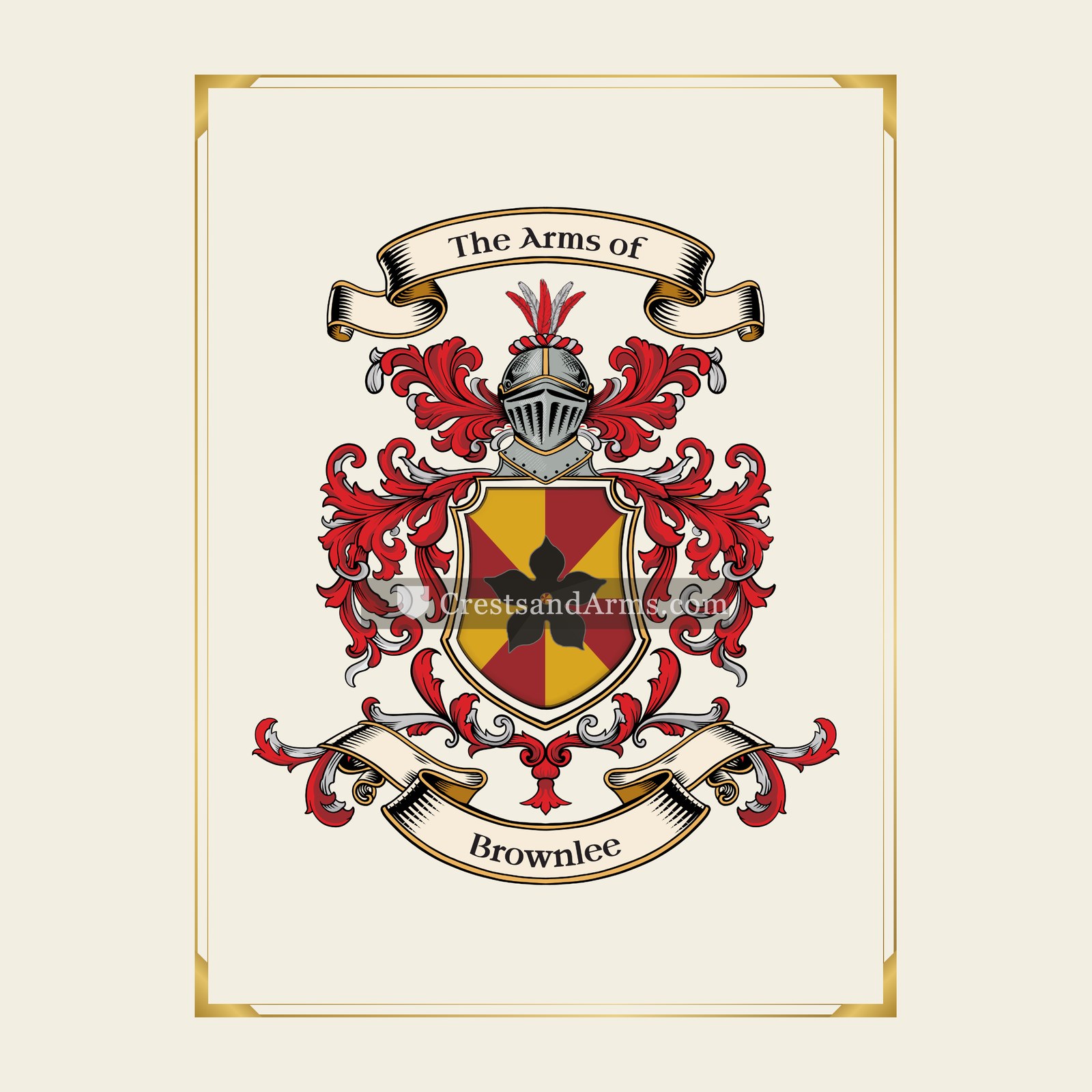 With gold border