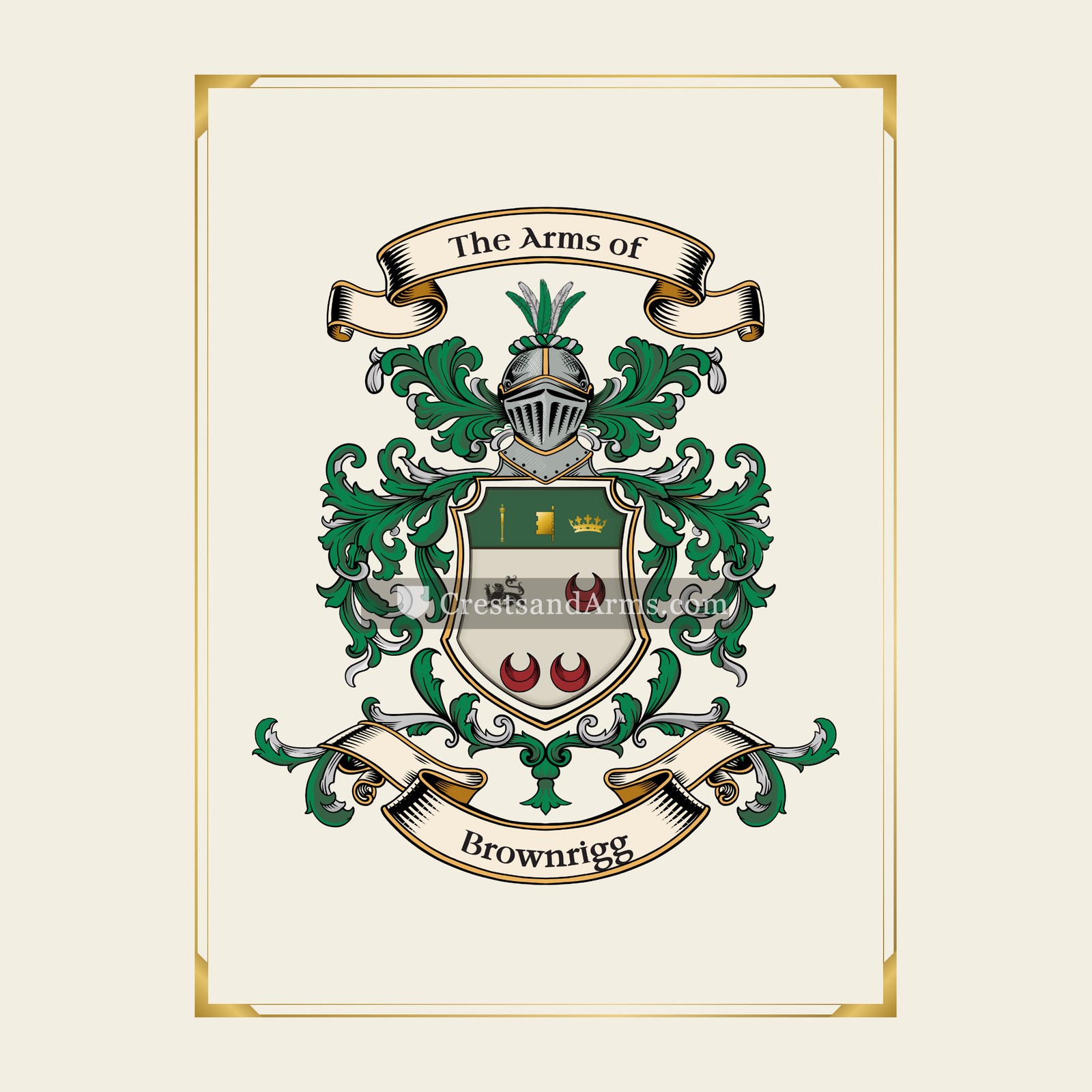 With gold border