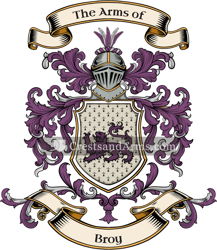 The Broy coat of arms, drawn from the recorded blazon