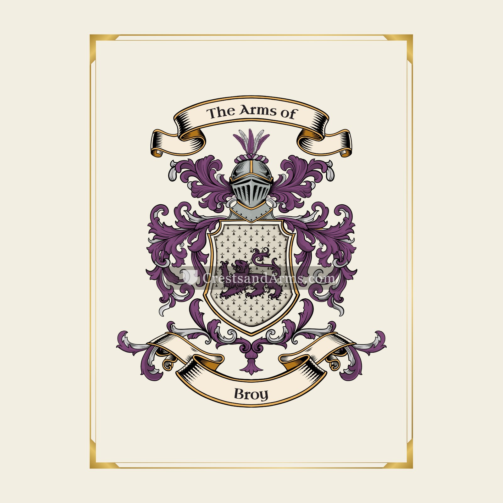 With gold border
