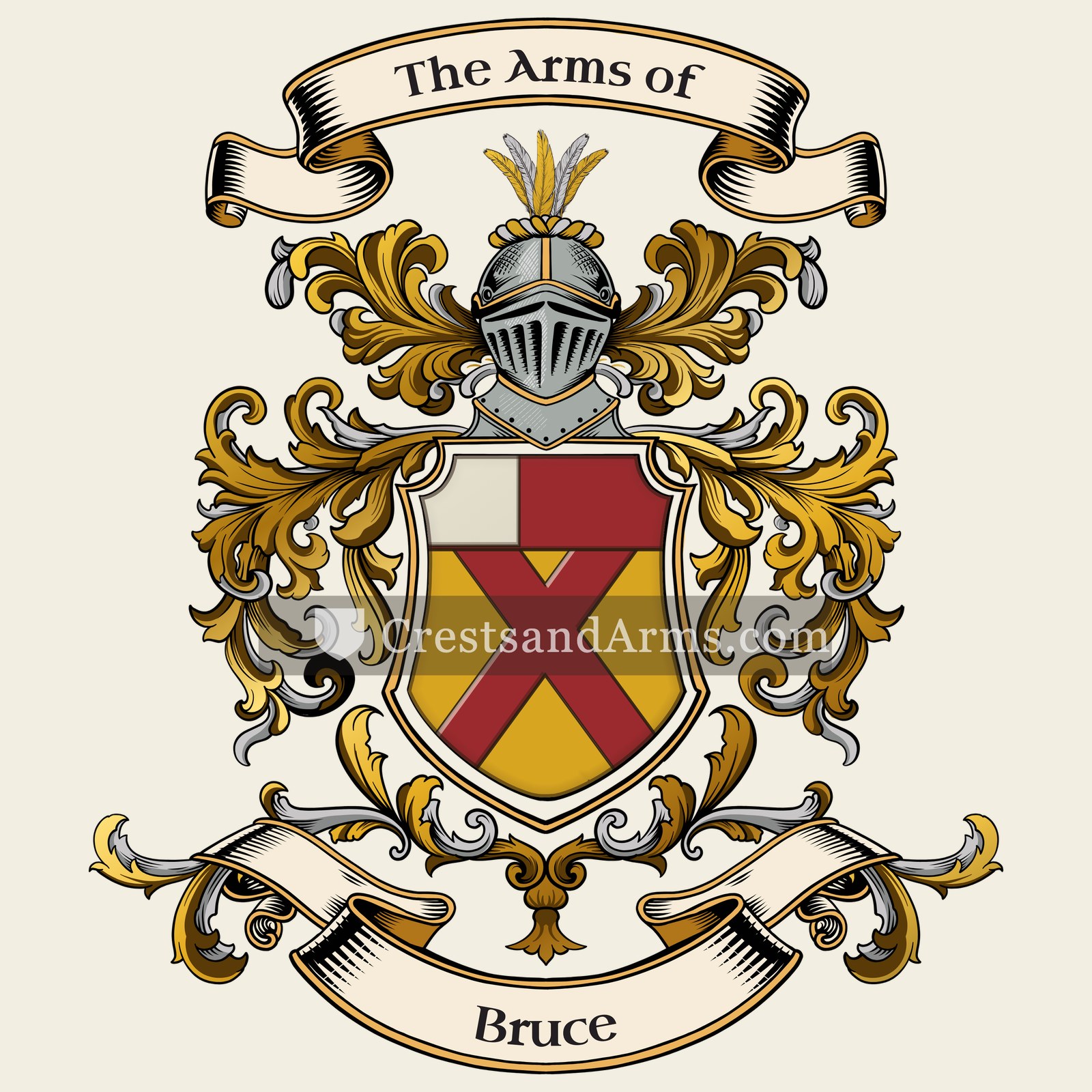 The Bruce coat of arms, drawn from the recorded blazon