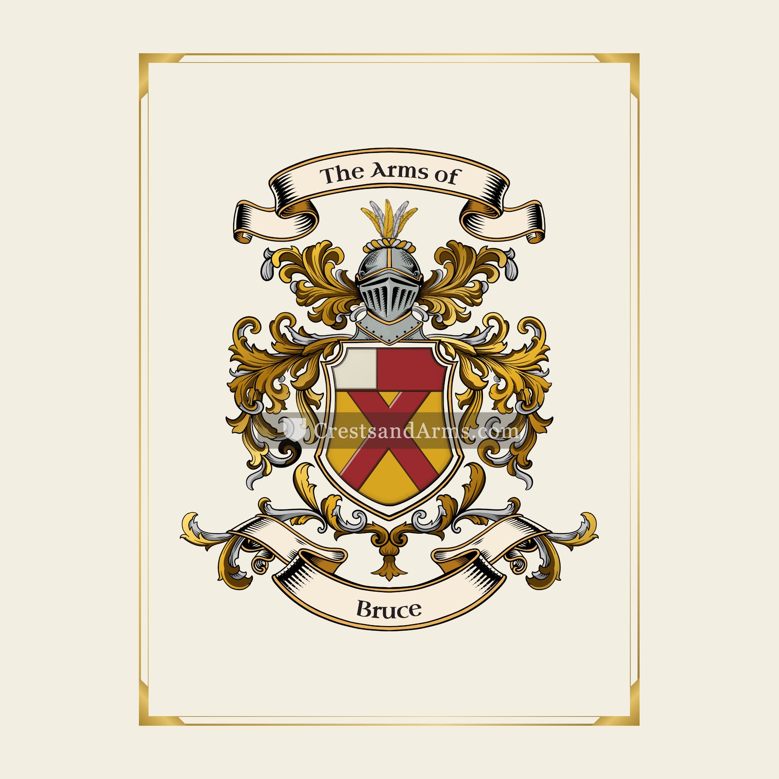 With gold border
