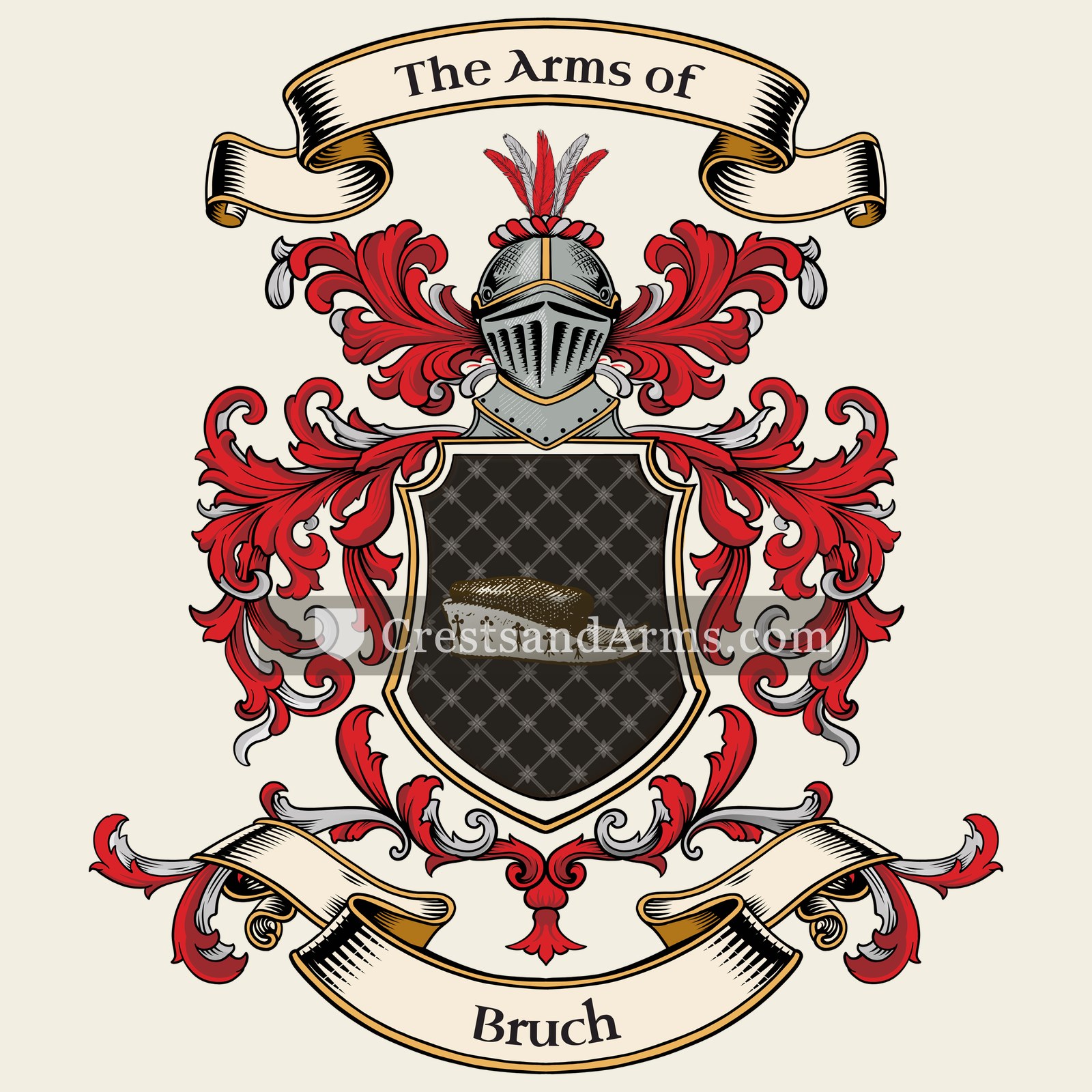 The Bruch coat of arms, drawn from the recorded blazon