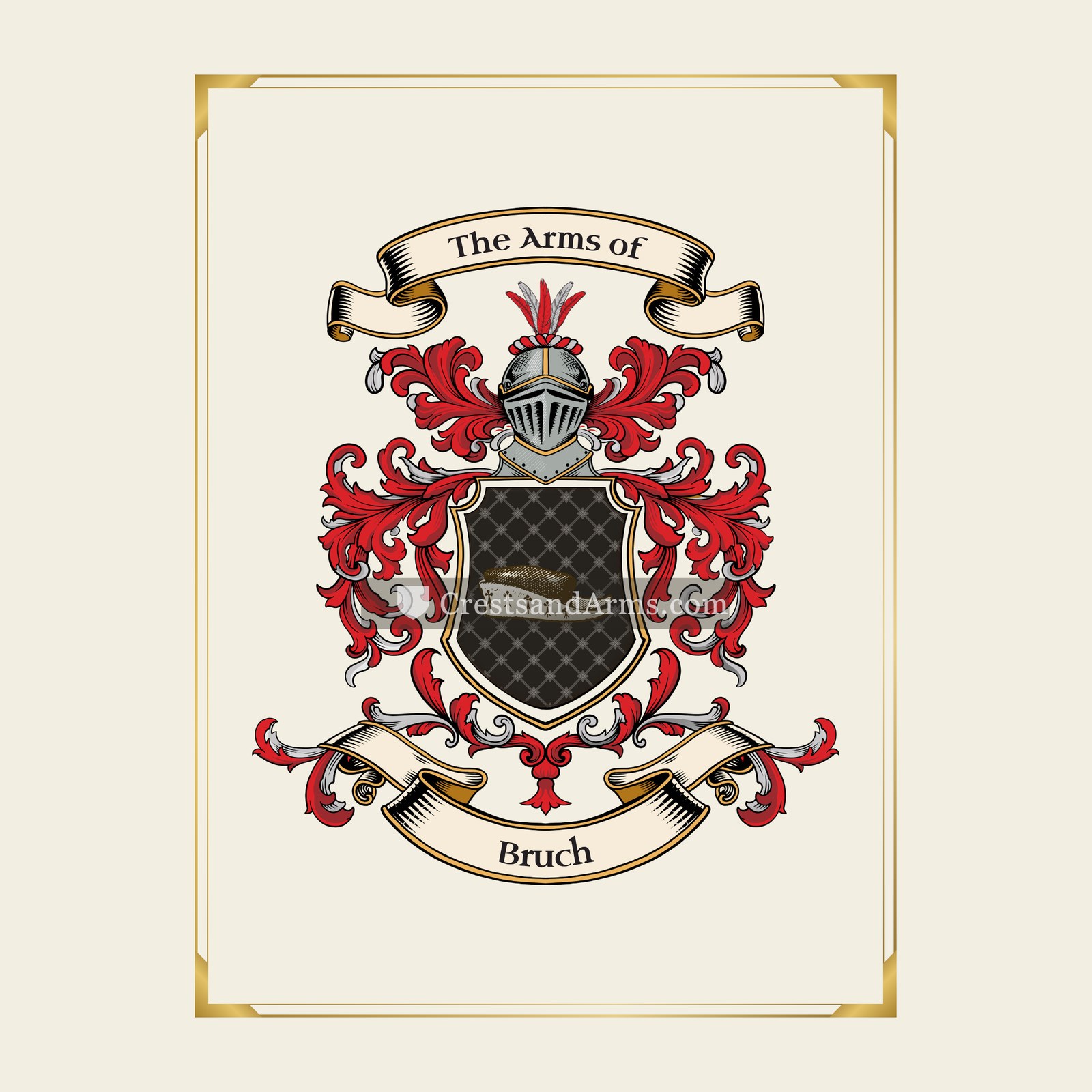 With gold border