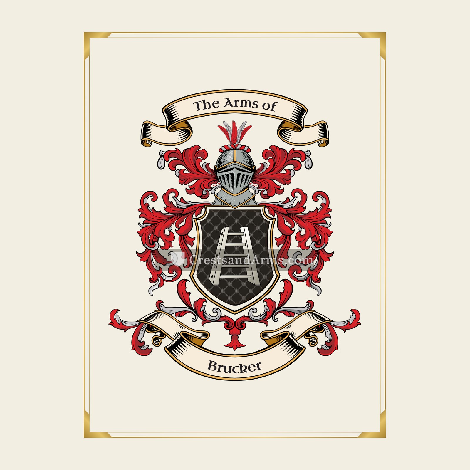 With gold border