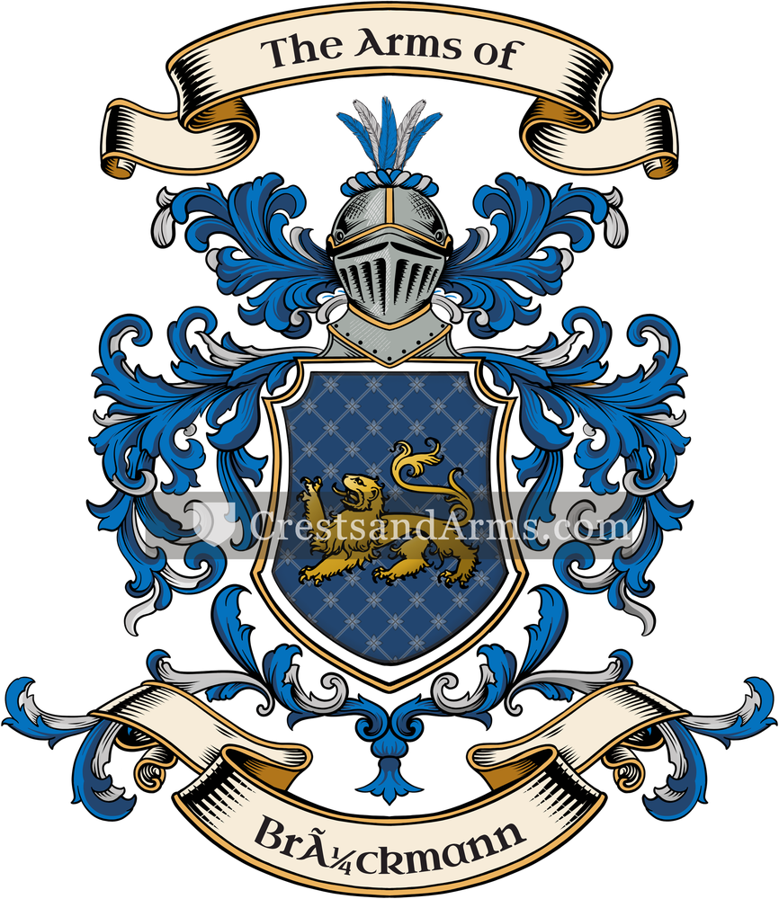The Brückmann coat of arms, drawn from the recorded blazon