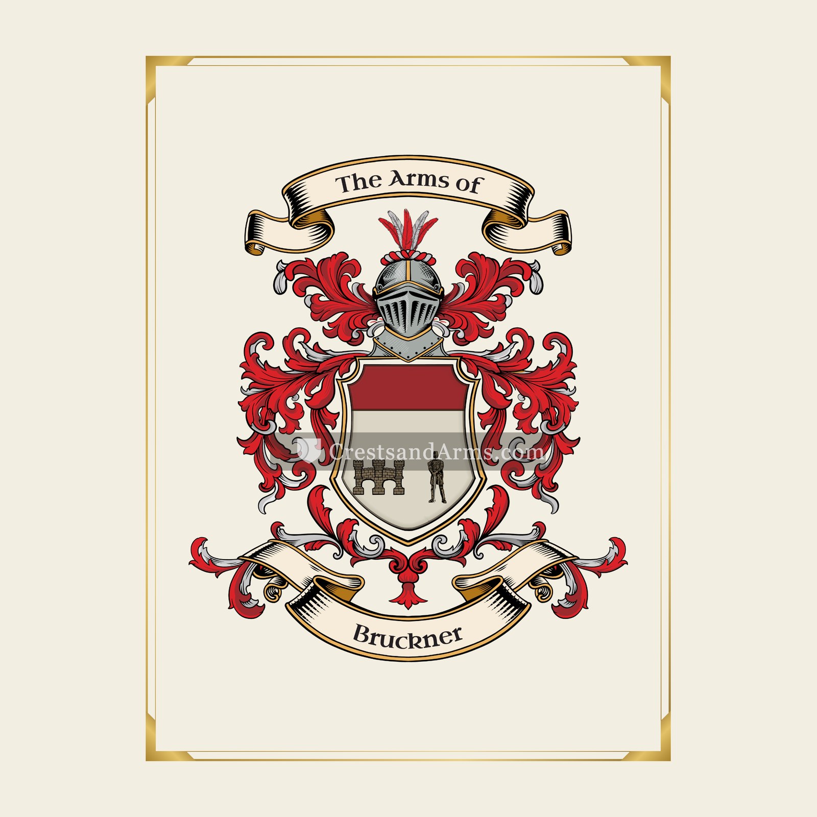 With gold border