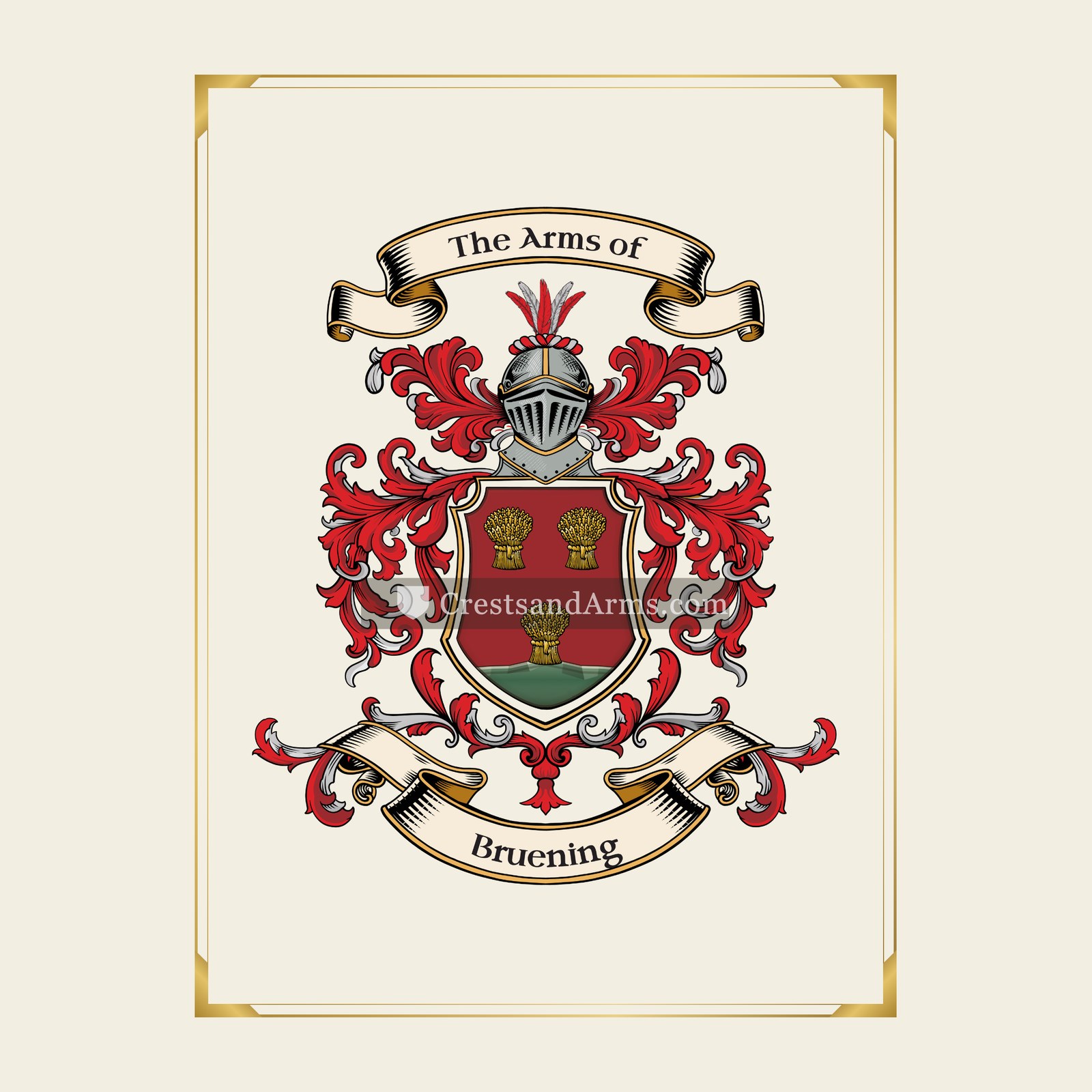 With gold border