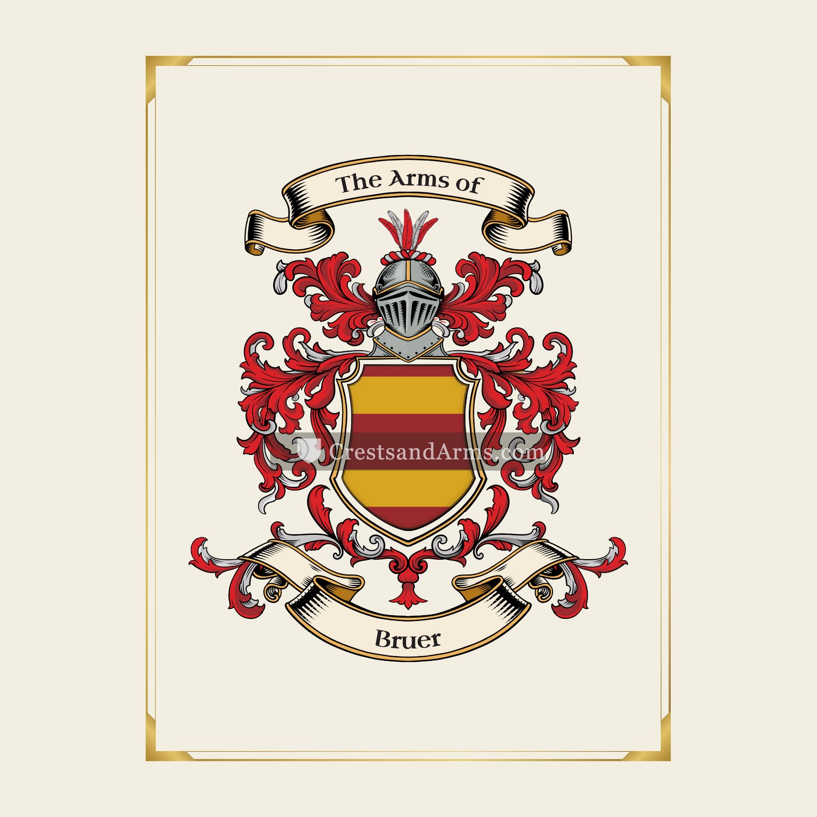 With gold border