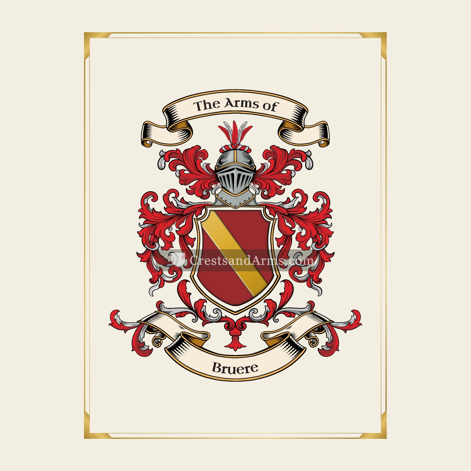 With gold border
