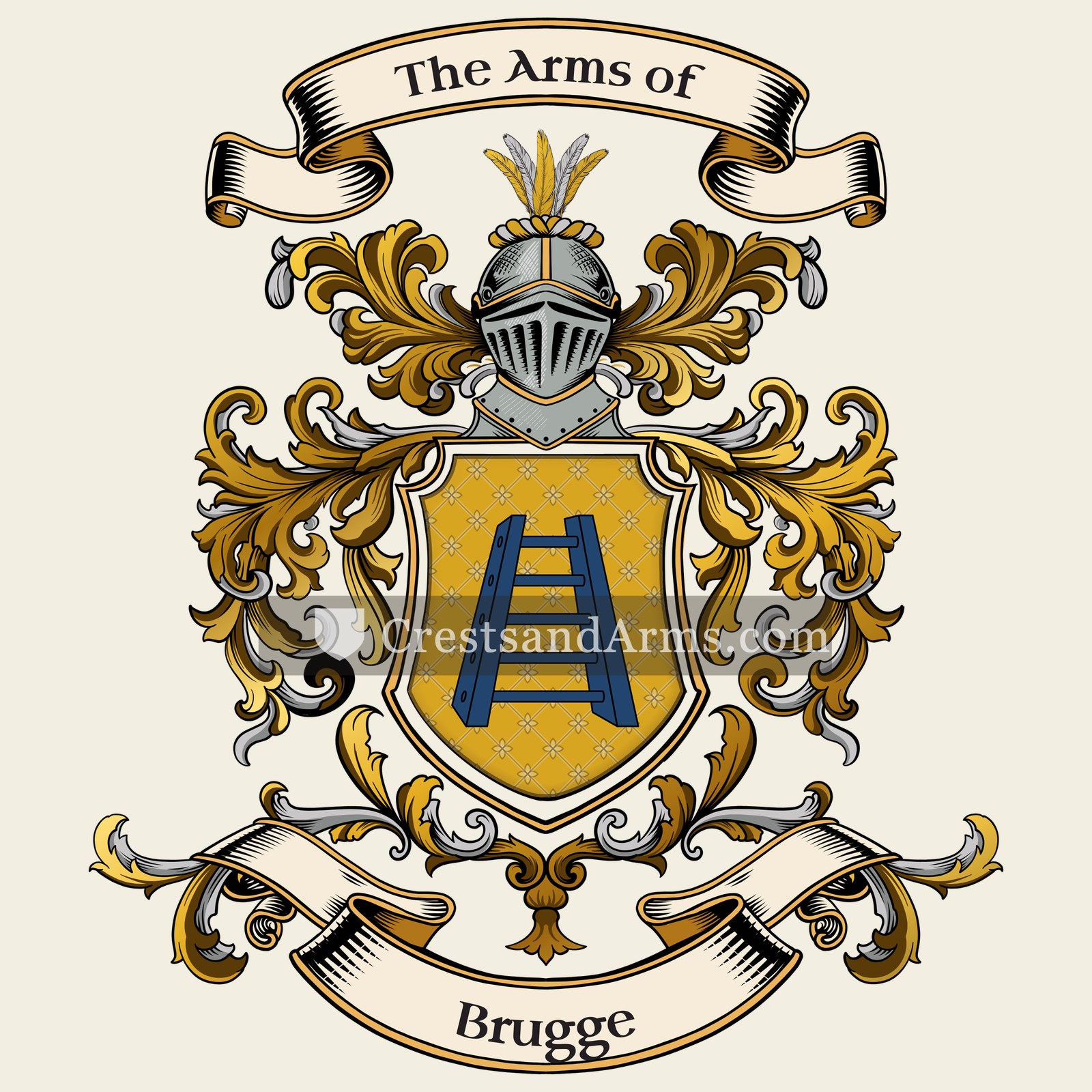 The Brugge coat of arms, drawn from the recorded blazon