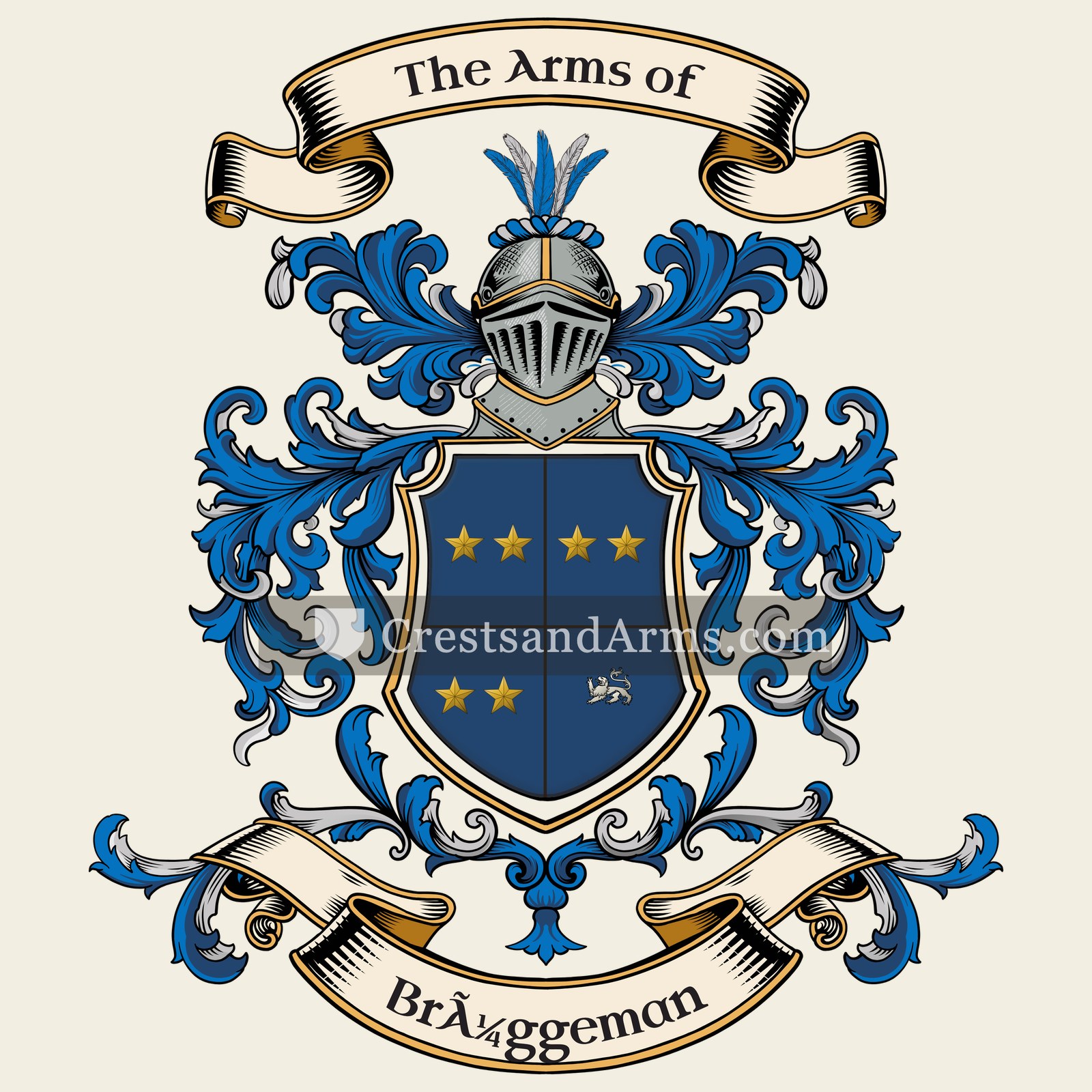 The Brüggeman coat of arms, drawn from the recorded blazon