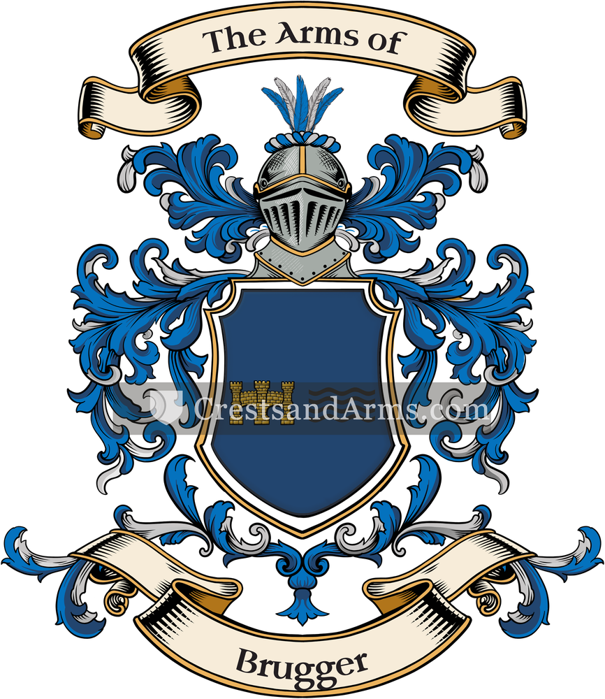 The Brugger coat of arms, drawn from the recorded blazon