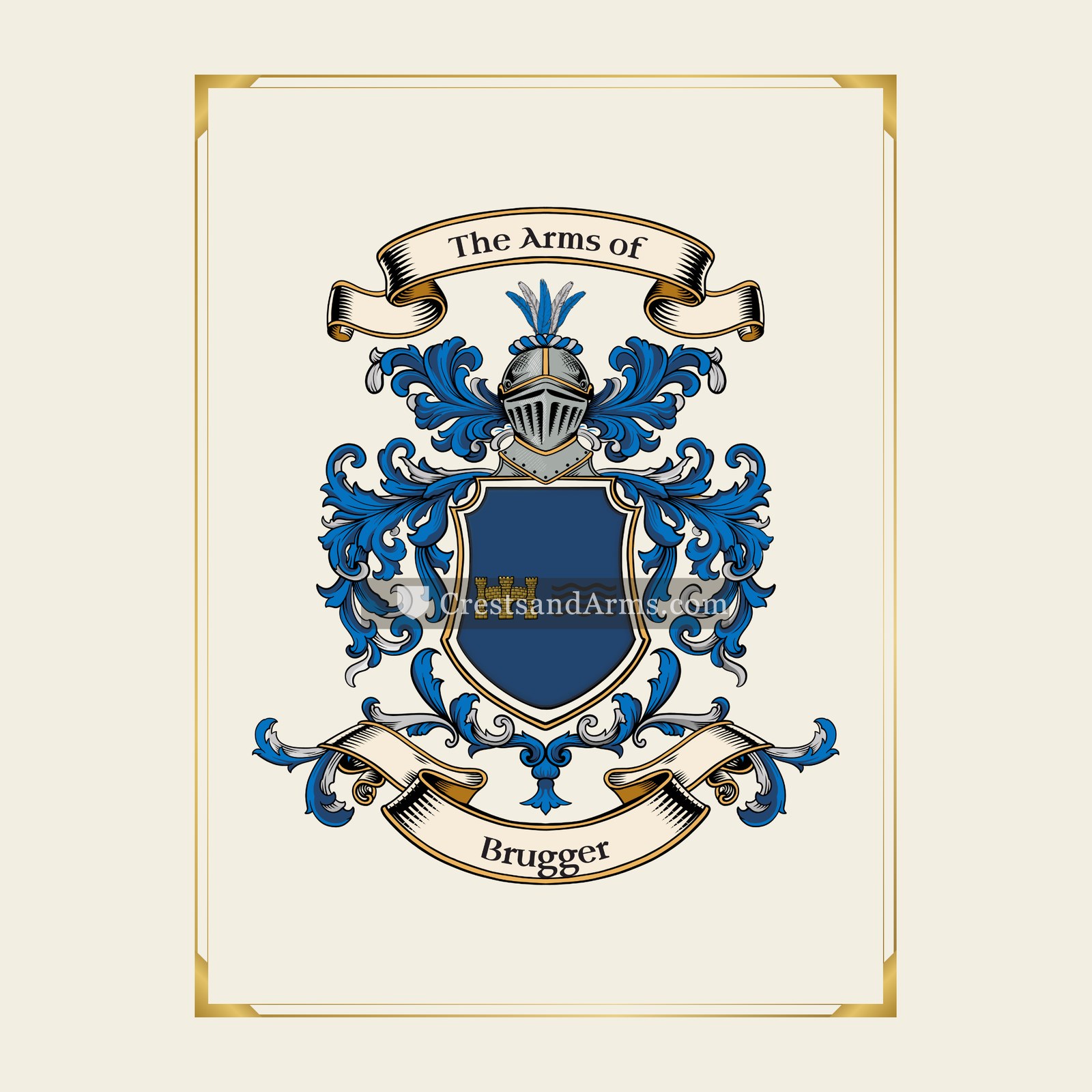 With gold border