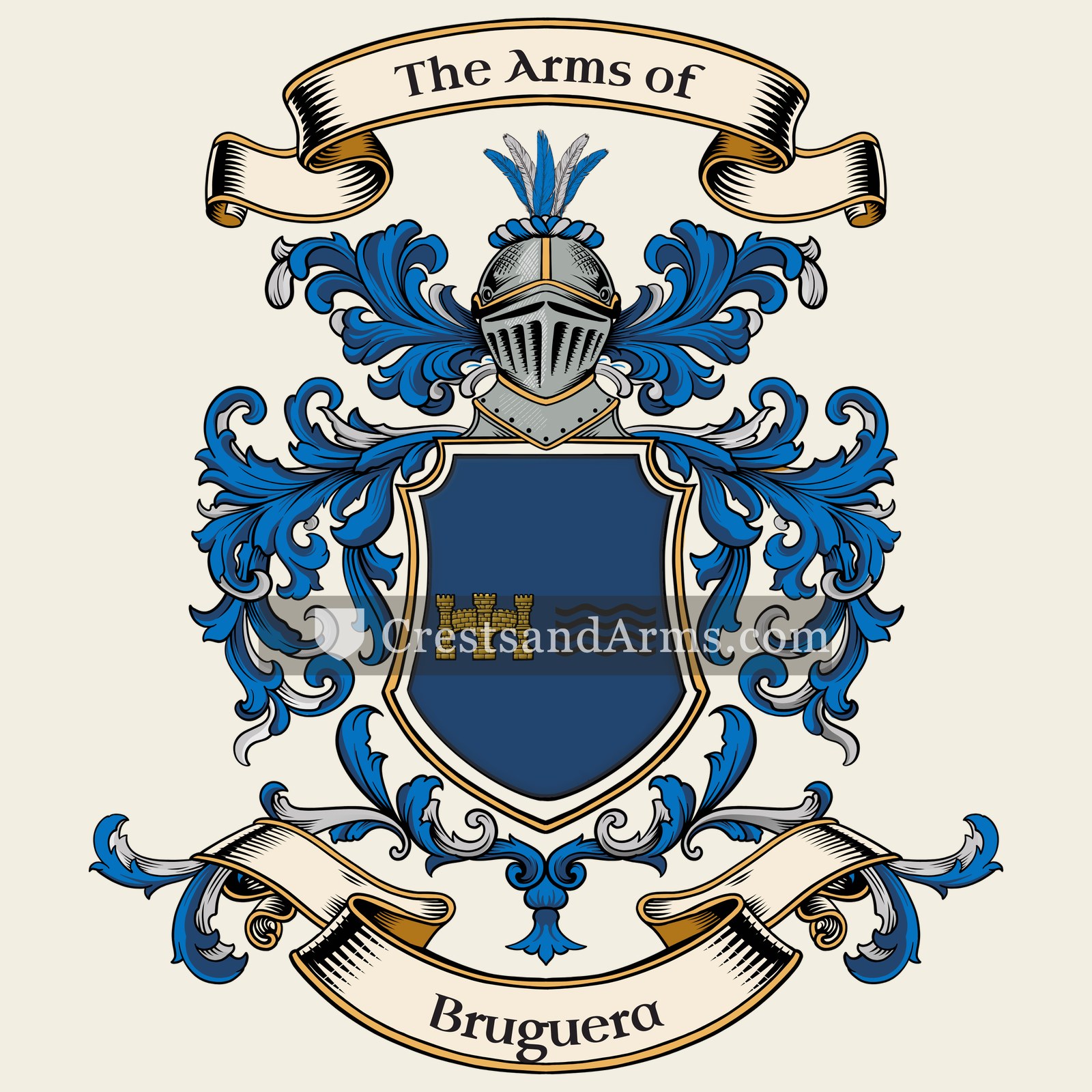 The Bruguera coat of arms, drawn from the recorded blazon