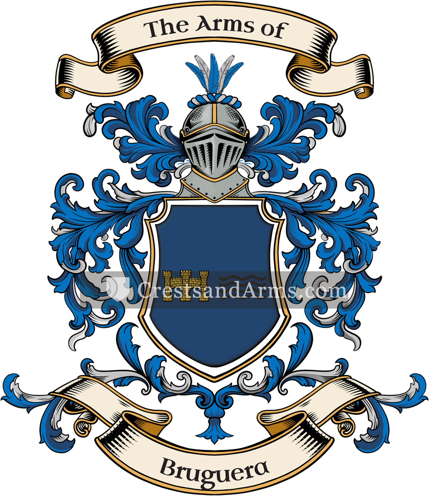 The Bruguera coat of arms, drawn from the recorded blazon