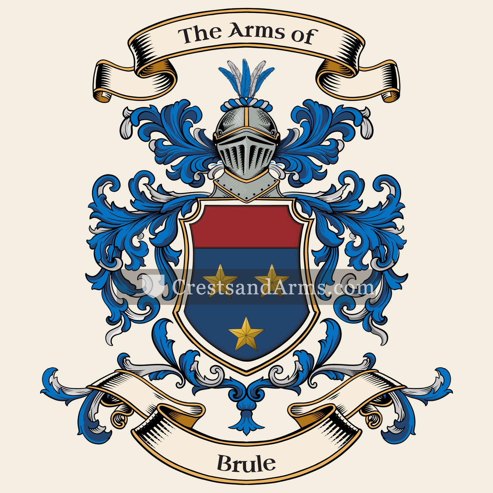 The Brule coat of arms, drawn from the recorded blazon