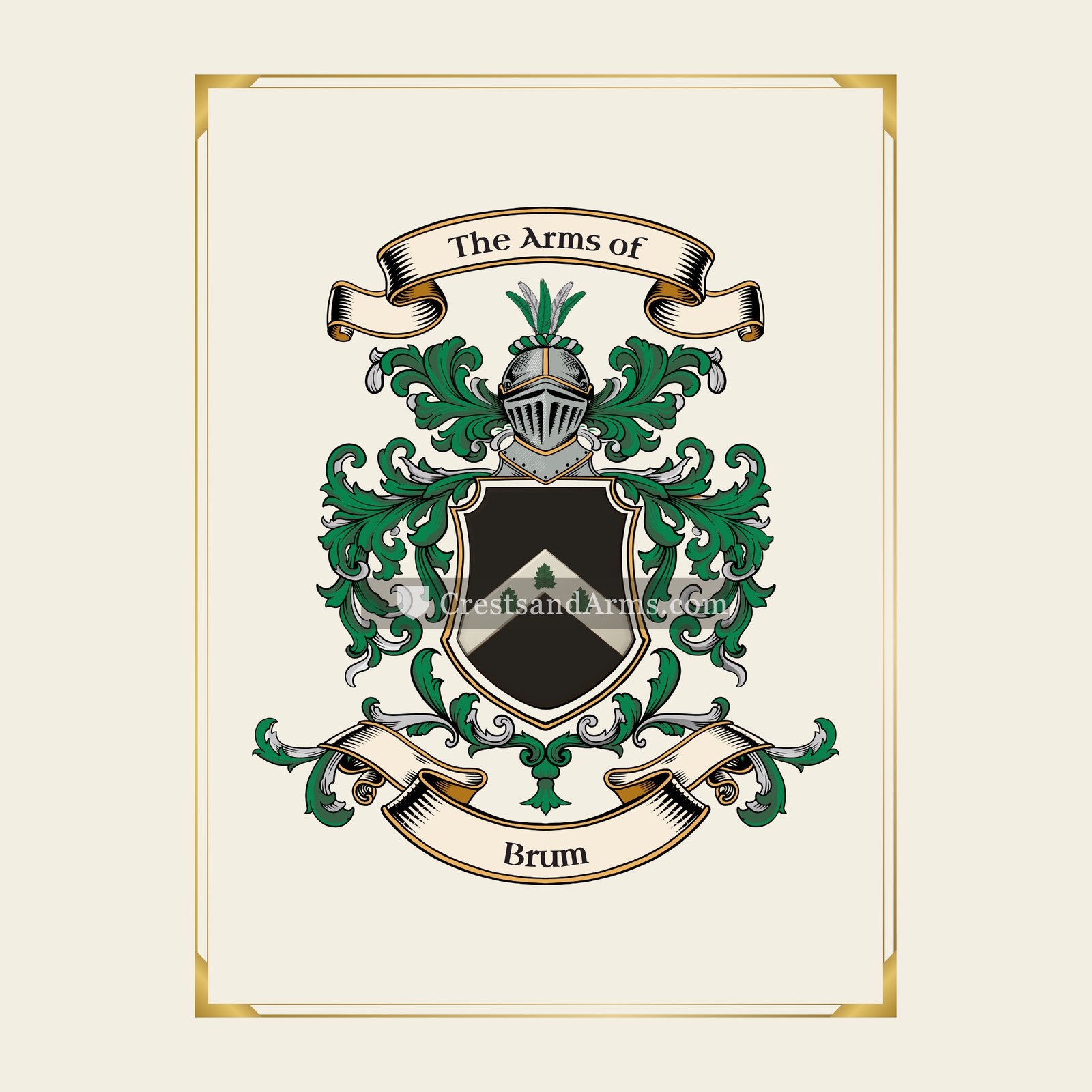 With gold border