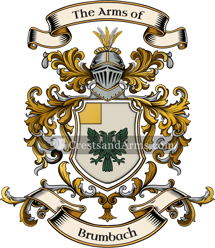 The Brumbach coat of arms, drawn from the recorded blazon