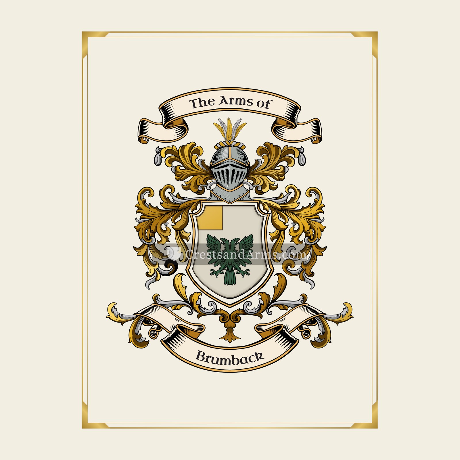 With gold border