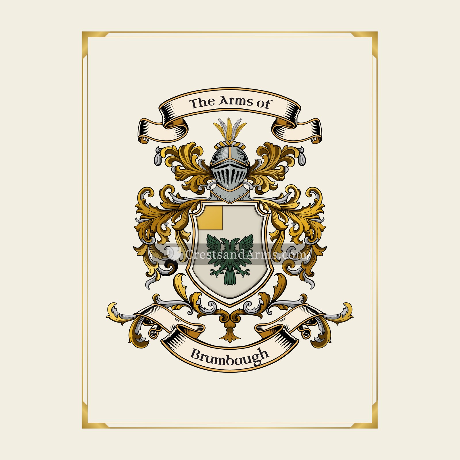 With gold border