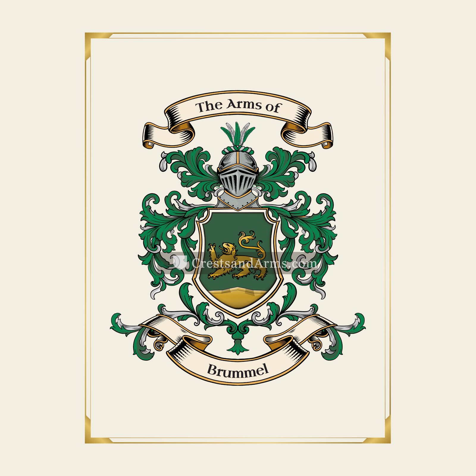 With gold border