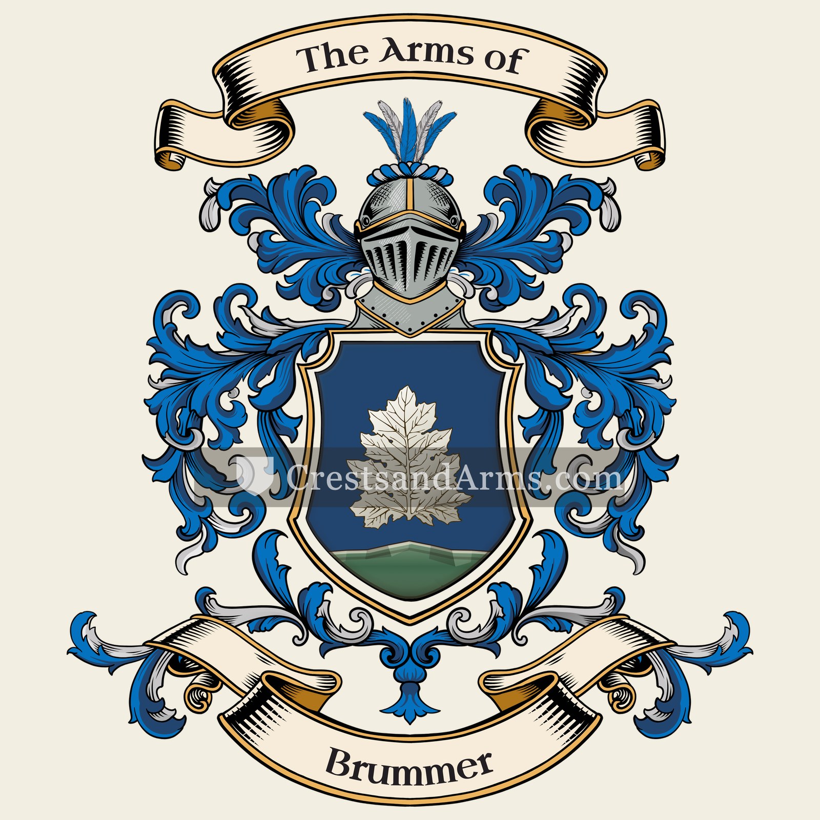 The Brummer coat of arms, drawn from the recorded blazon