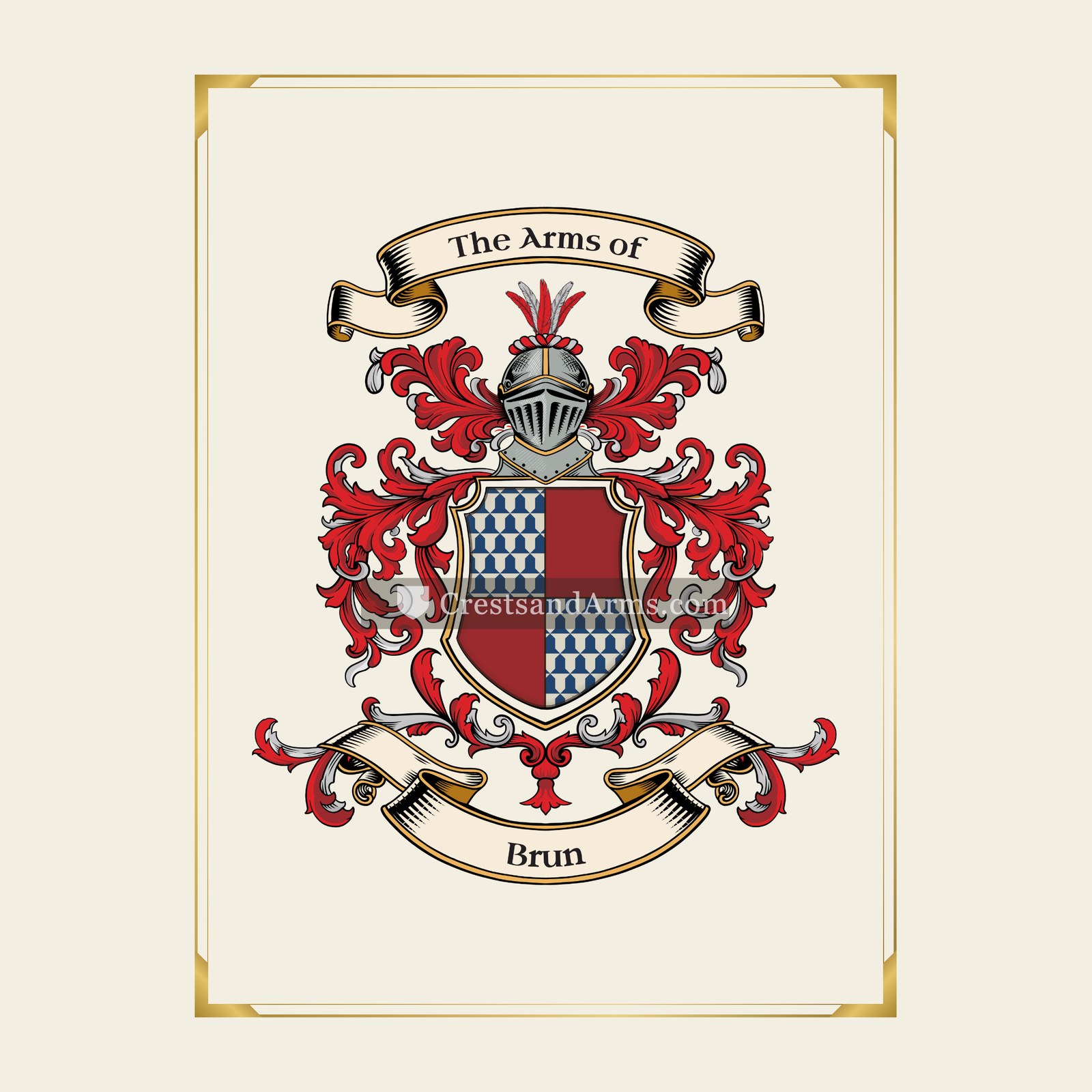 With gold border