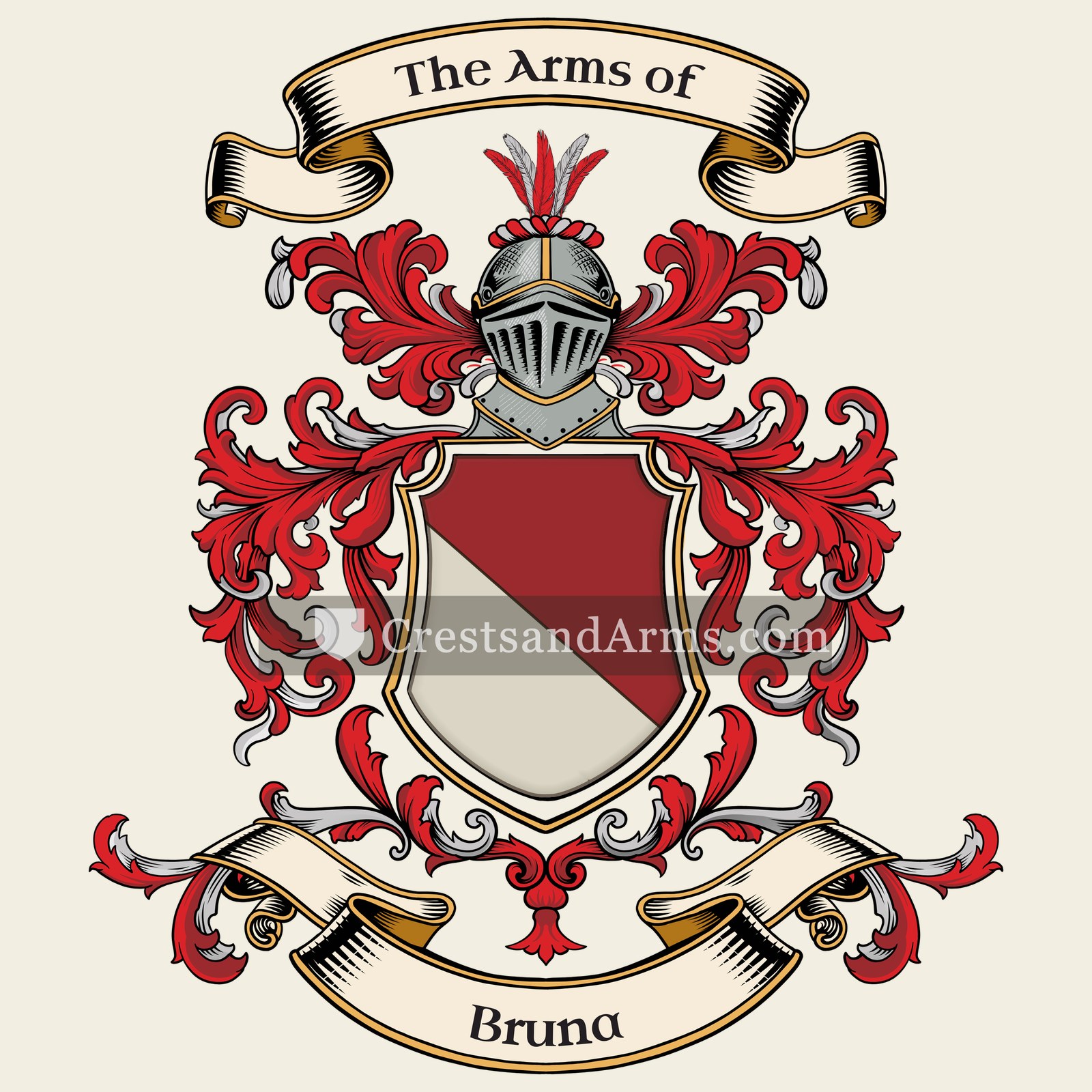 The Bruna coat of arms, drawn from the recorded blazon