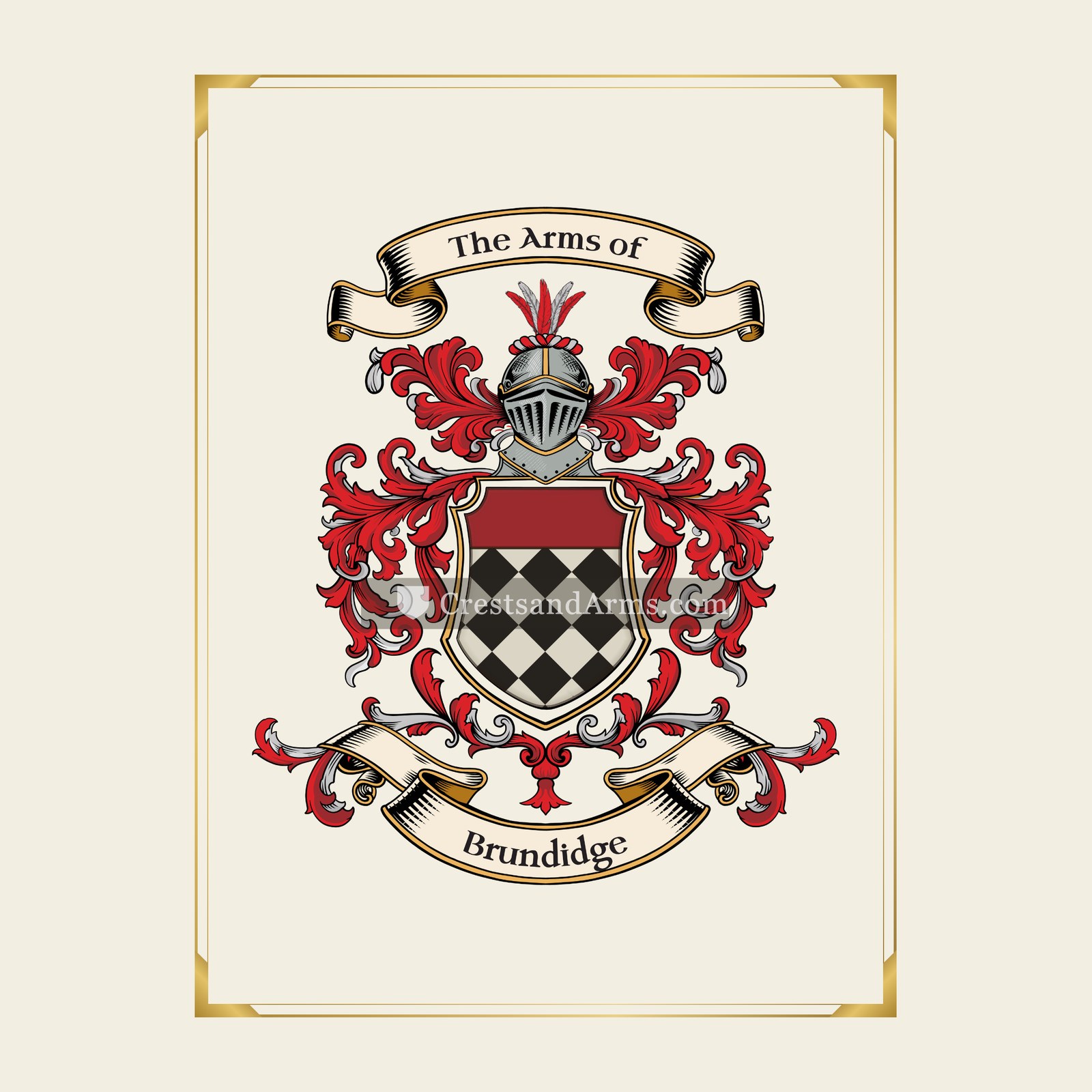 With gold border