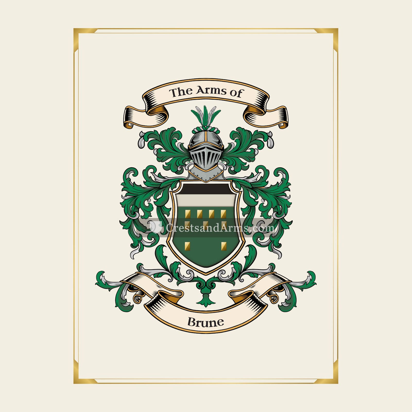 With gold border
