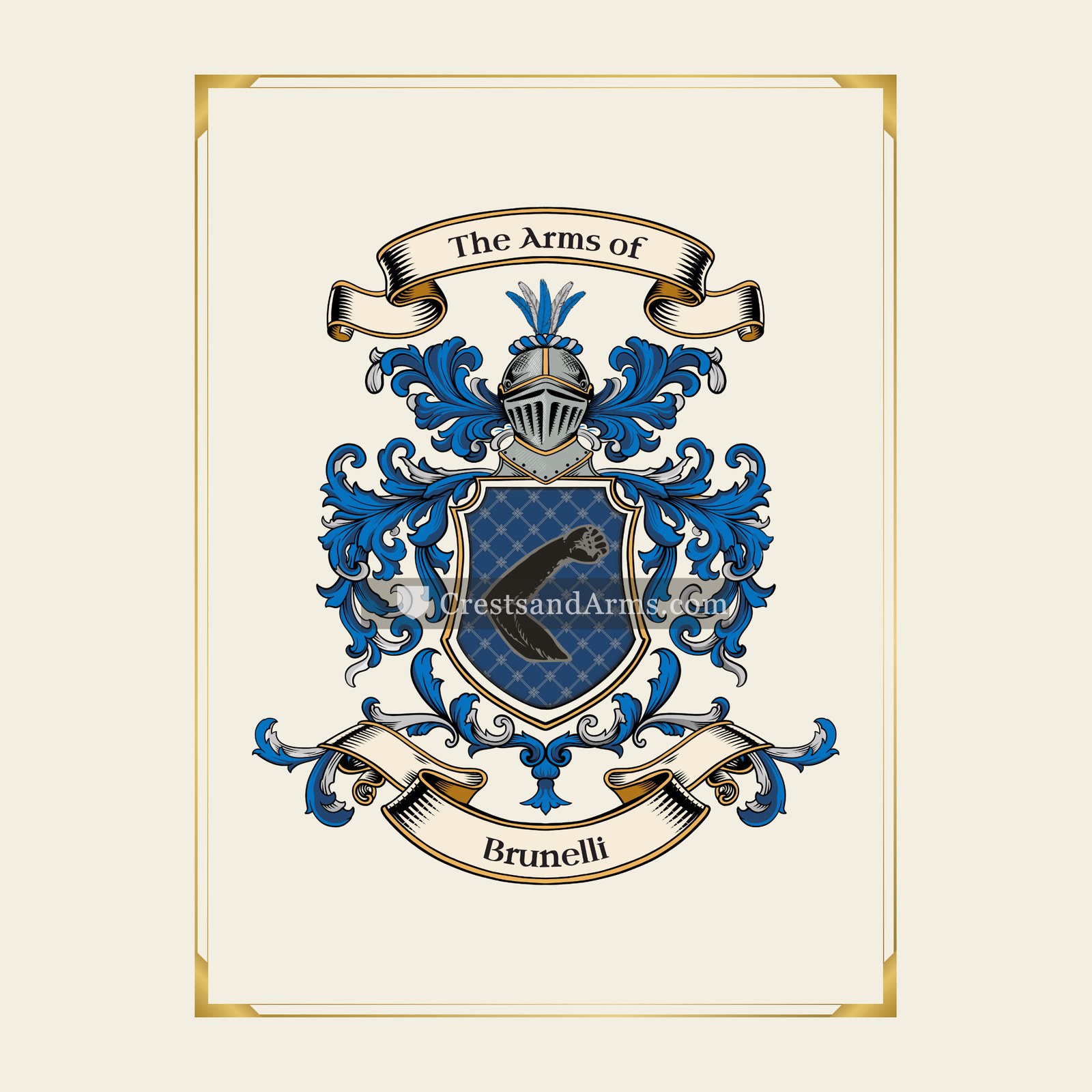 With gold border