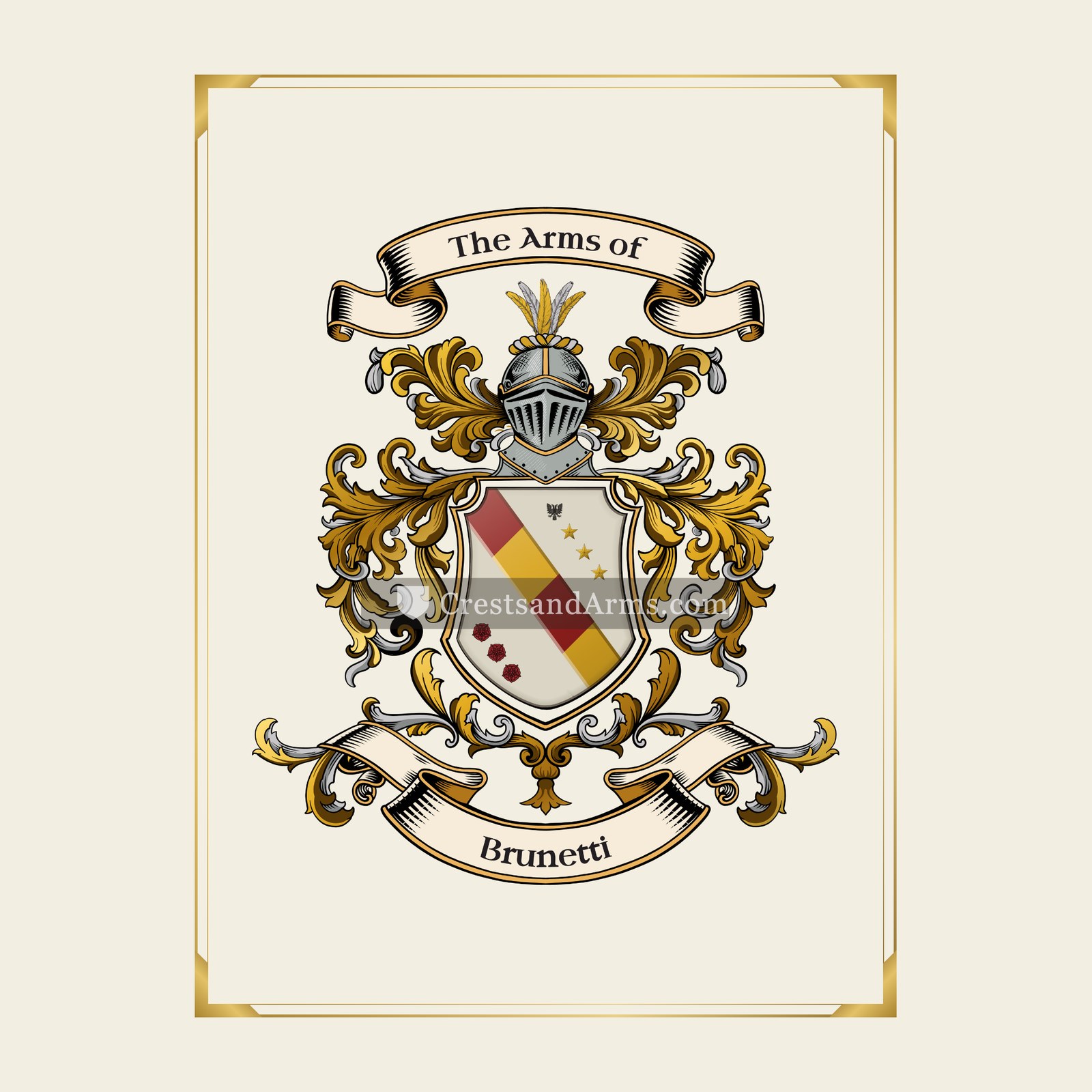With gold border