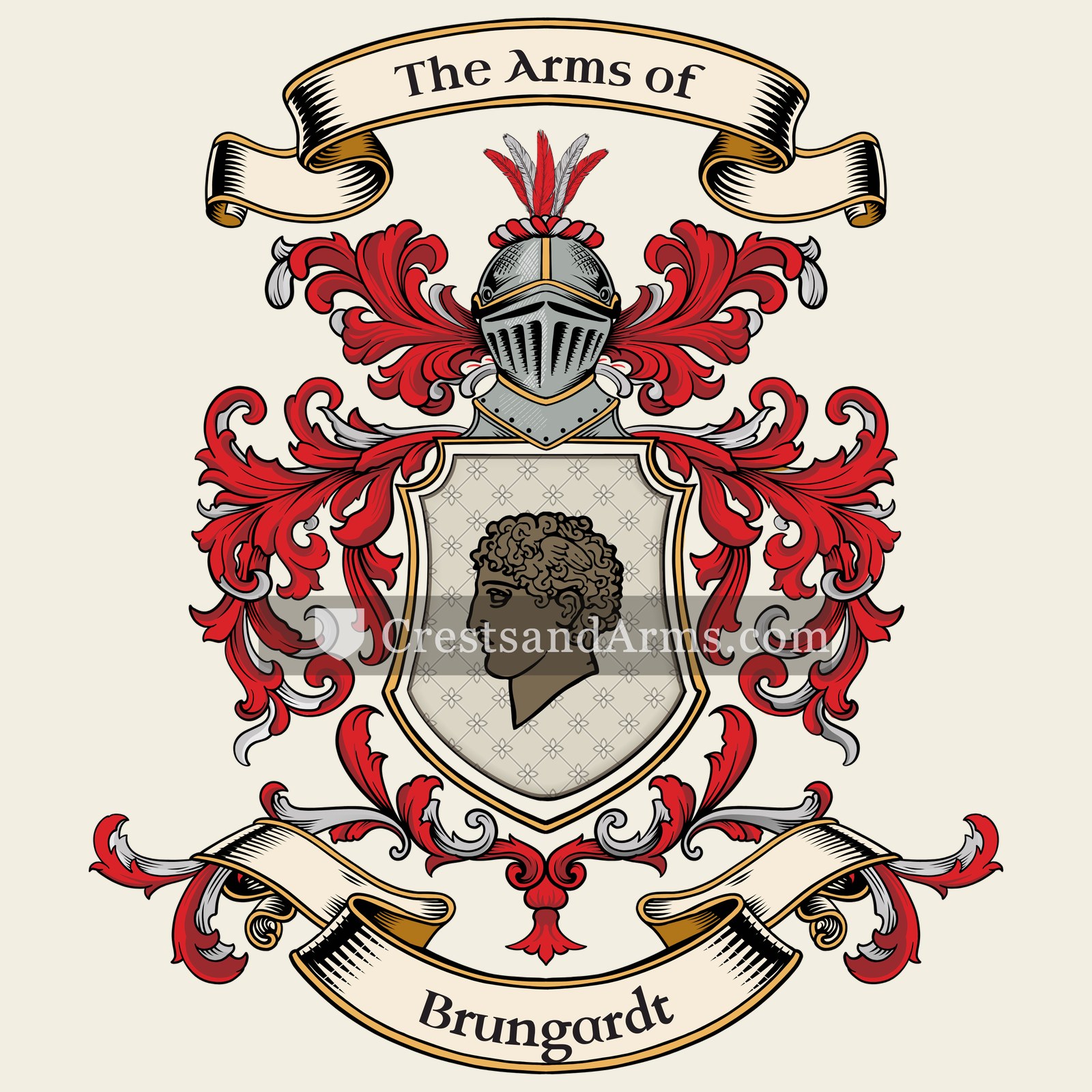 The Brungardt coat of arms, drawn from the recorded blazon