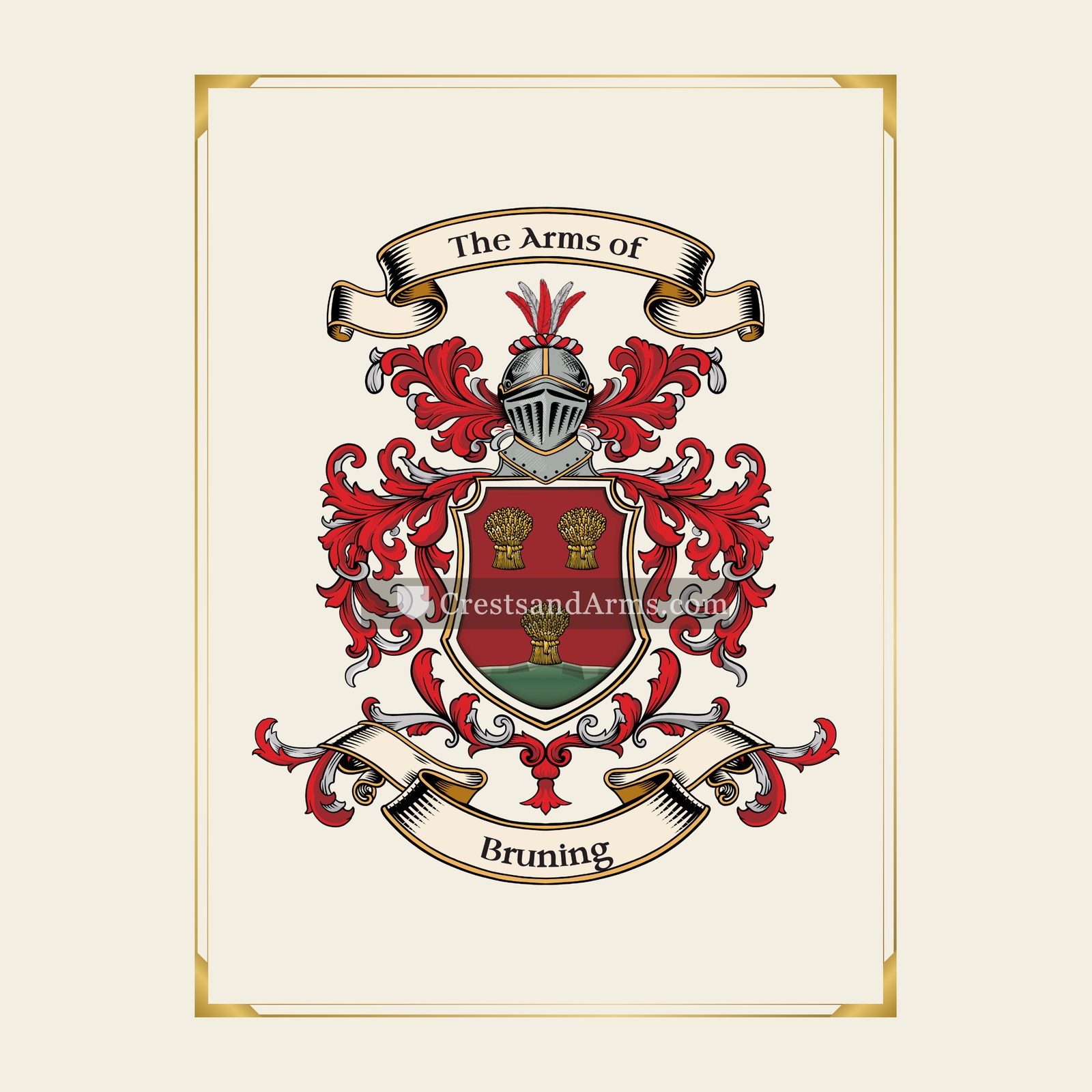 With gold border