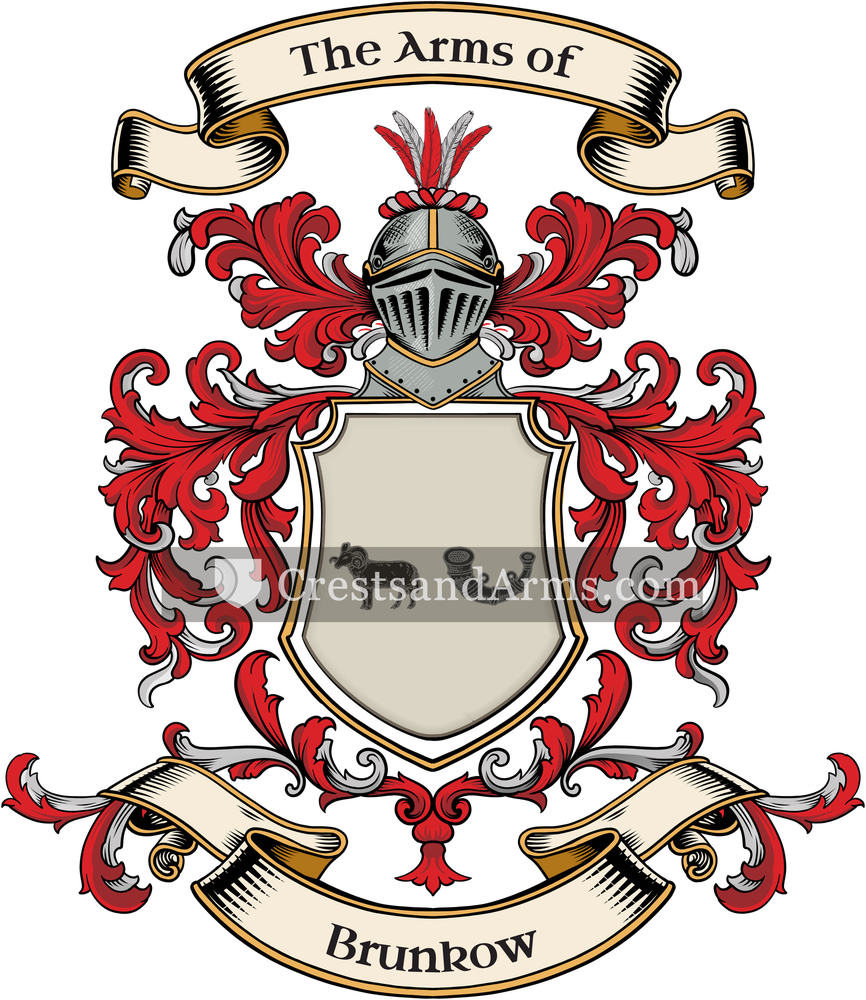 The Brunkow coat of arms, drawn from the recorded blazon