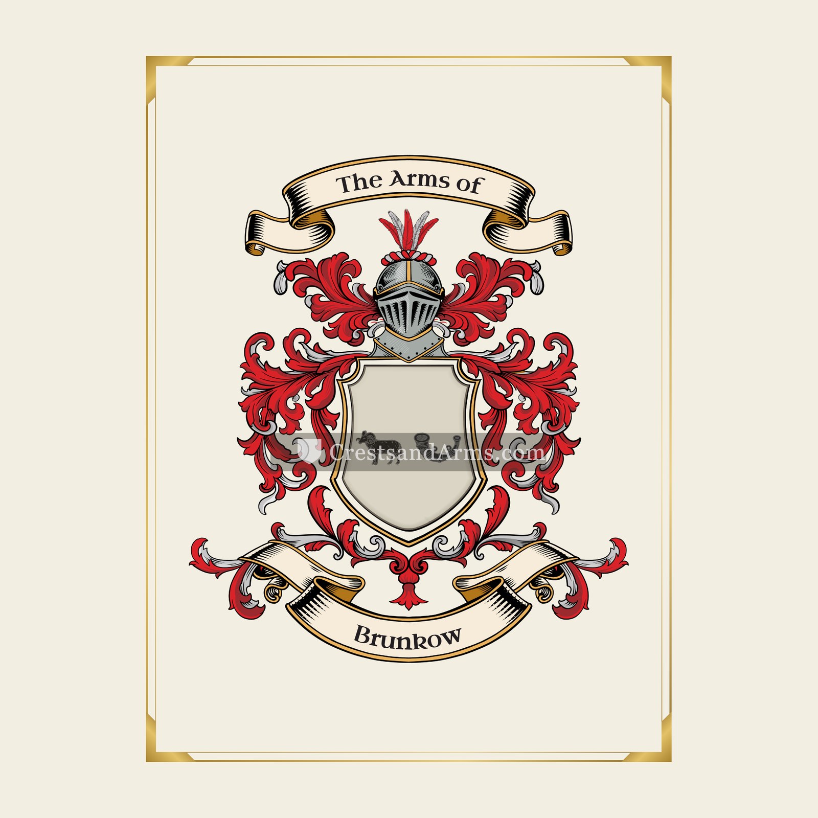 With gold border
